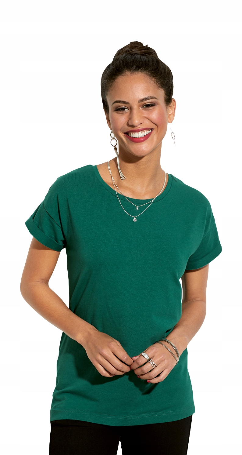 

Bluzka Damska Tshirt koszulka Bawełna Zielona *L
