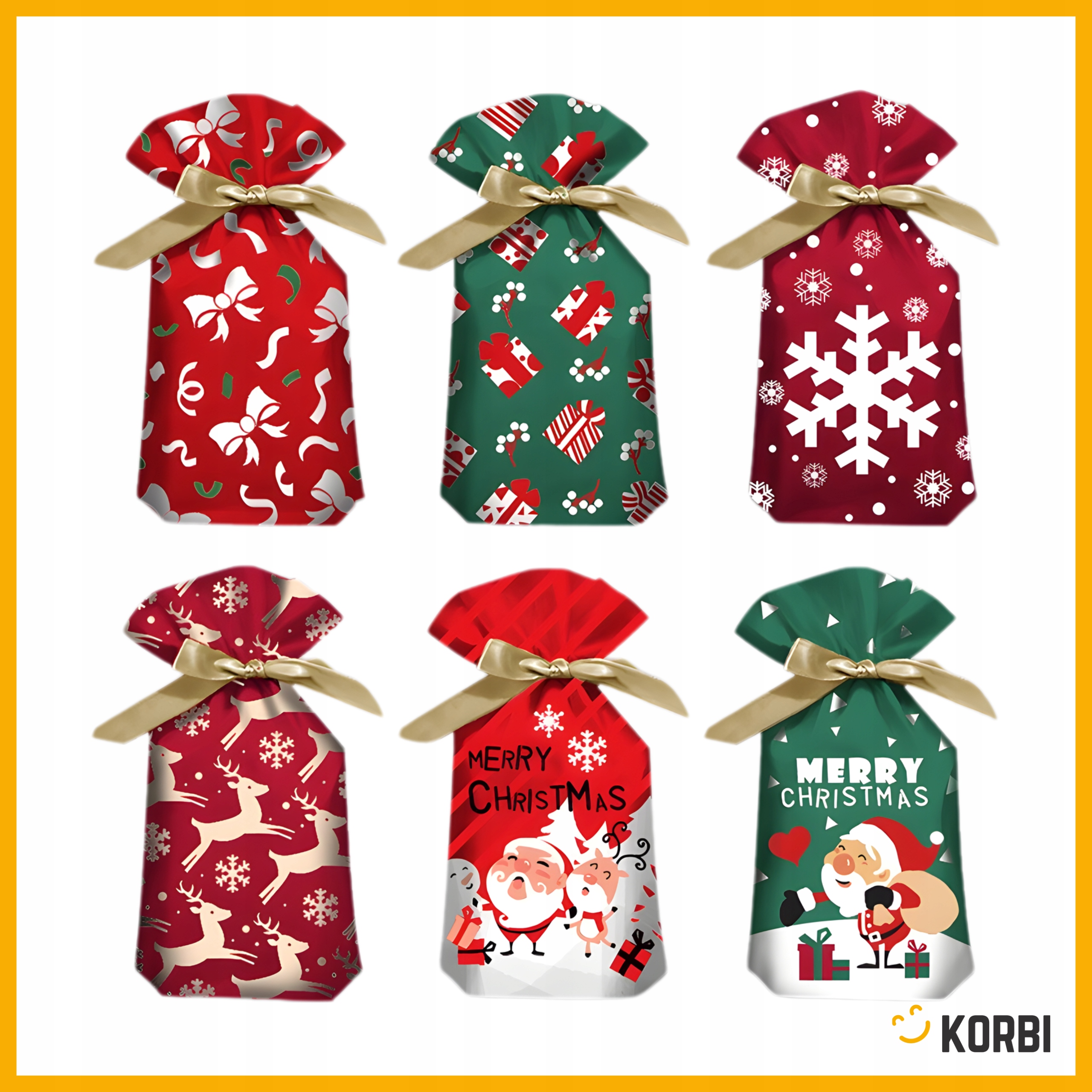 WORKI NA PREZENTY TOREBKI PREZENTOWE FOLIOWE ŚCIĄGANE RÓŻNE WZORY 6SZT EAN (GTIN) 5907068868700