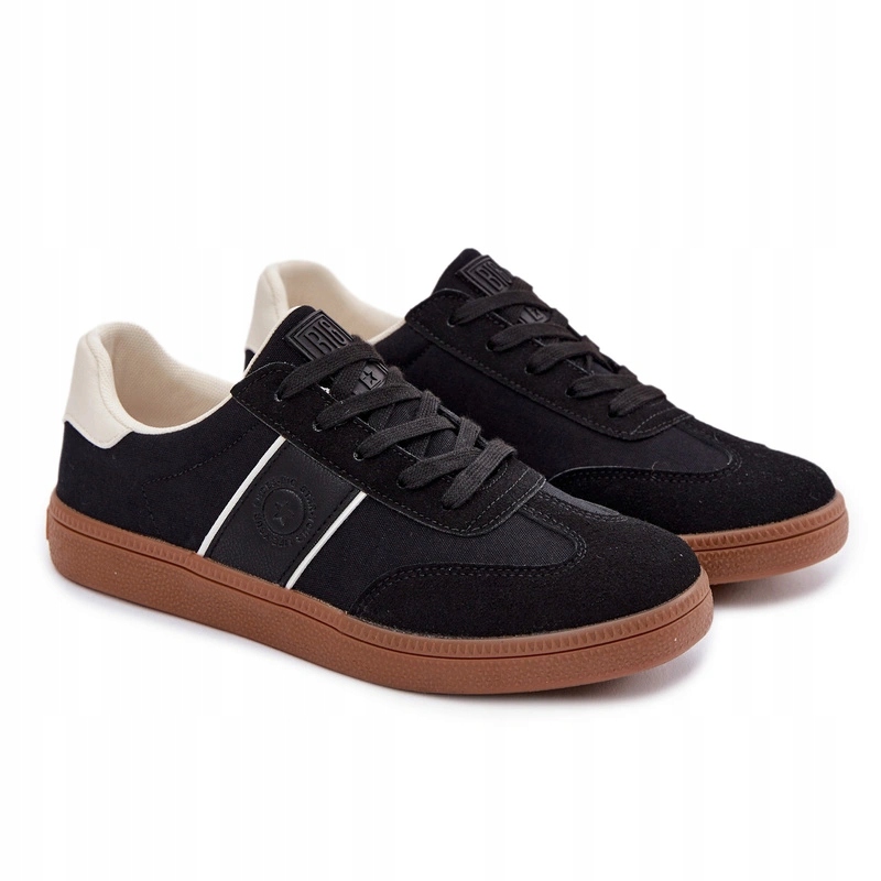 Pánské Nízké Šněrovací Pohodlné Tenisky Big Star TT174129 Černé 45