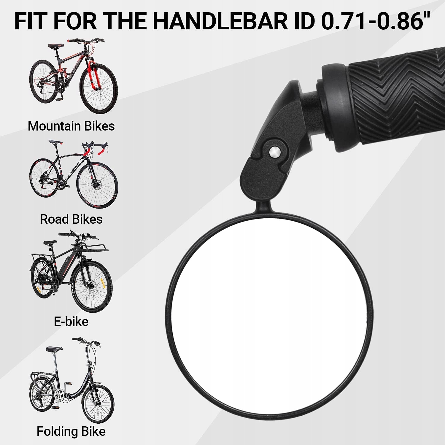 Lusterko rowerowe okrągłe krótkie regulowane 2 szt Model Inny