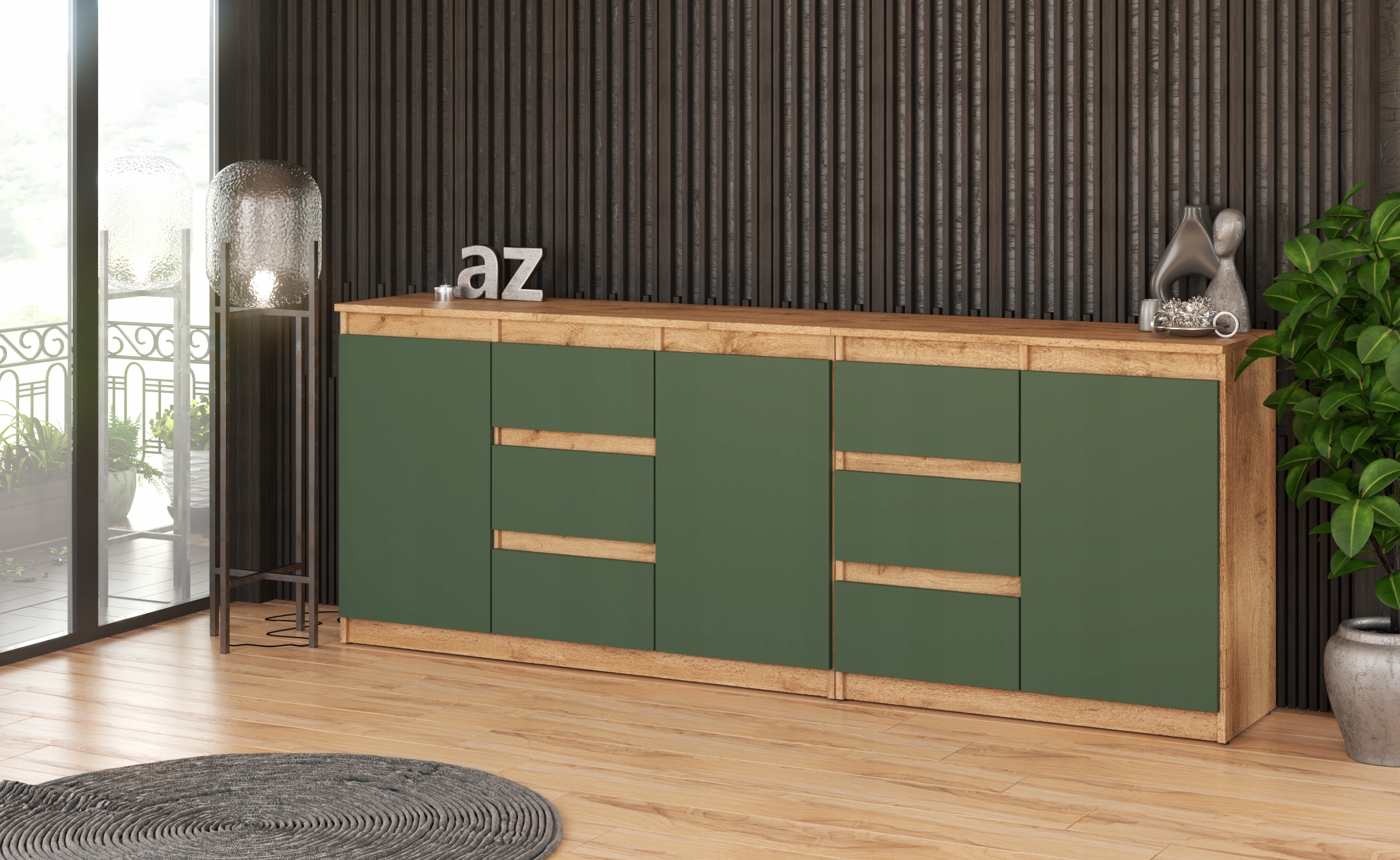 Zestaw meblowy 2m komoda szafki szuflady pojemna rtv ZAWIAS CICHY DOMYK EAN (GTIN) 5906301890027