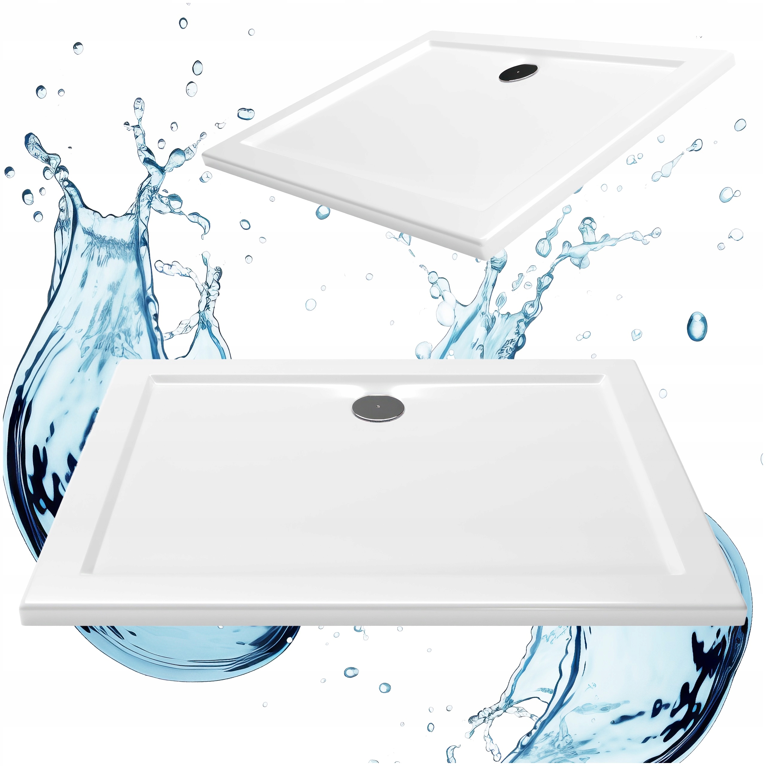 Sprchová Vanička Jednoduchá, Podlahová Koupelnová, Bílá, Slim 100X90X4