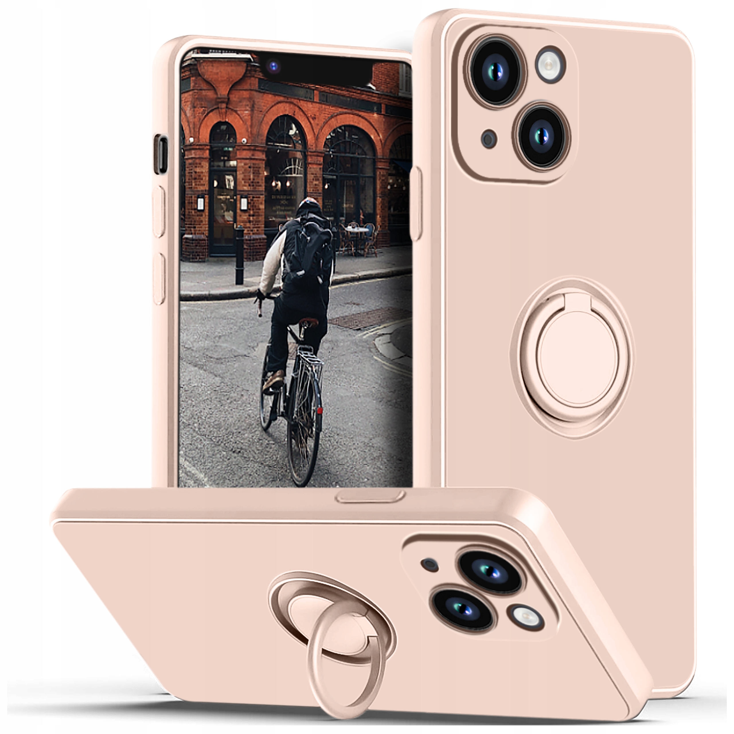 

Etui do iPhone 13 |14 Silicone Ring Szkło 9H