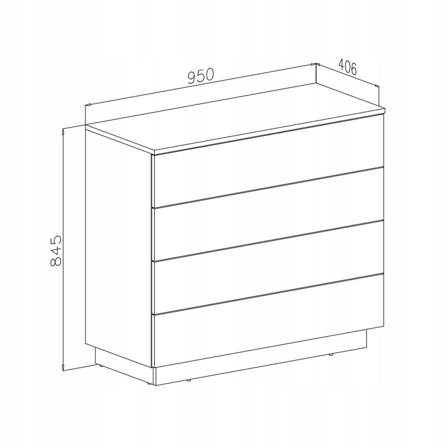 Komoda, szafka LINA wysoki POŁYSK + LED push-open Kod producenta 2D-DONK-EGP0
