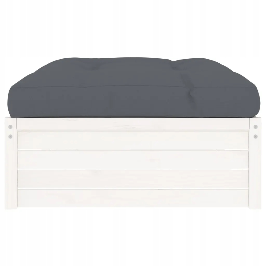 Podnóżek ogrodowy, biały, 120x80 cm, lite drewno sosnowe Model 825766