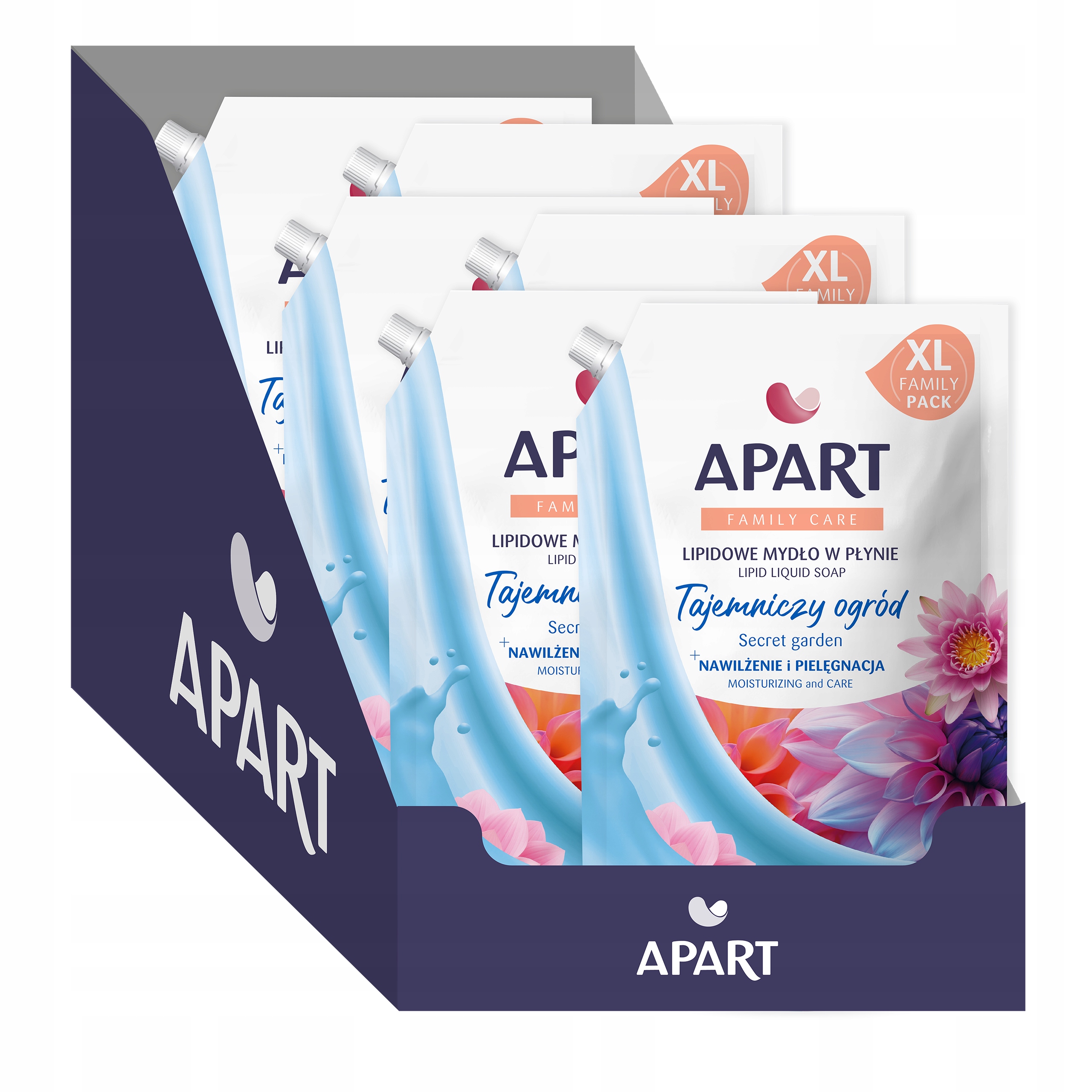 Levně Apart Tekuté mýdlo Náhradní náplň pro citlivou pokožku Tajemná zahrada 1500 ml x 6 ml