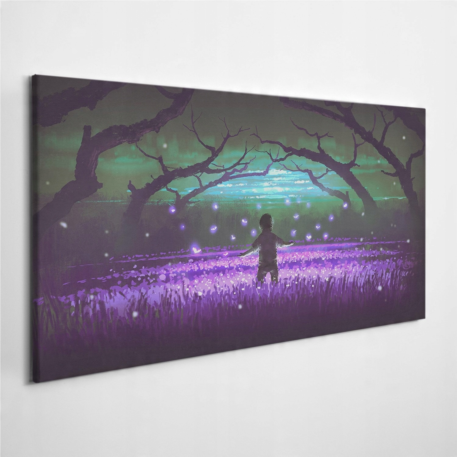 

Obraz na płótnie na ścianę Las Chłopiec Noc 120x60