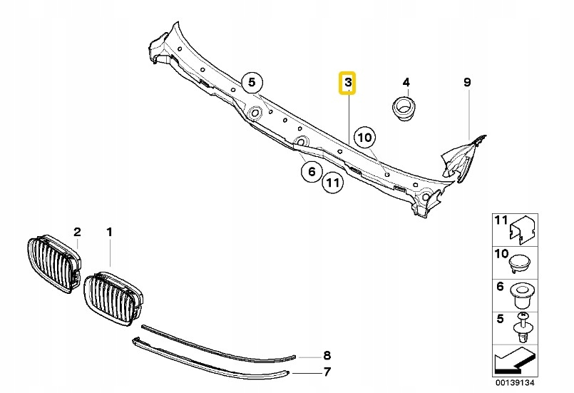 BMW E39 podszybie 8159292 OE