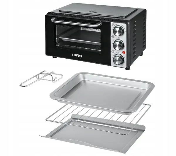 Mini piekarnik Raven EPI003X 1000W 13L Szybki nagrzew Regulacja temperatury