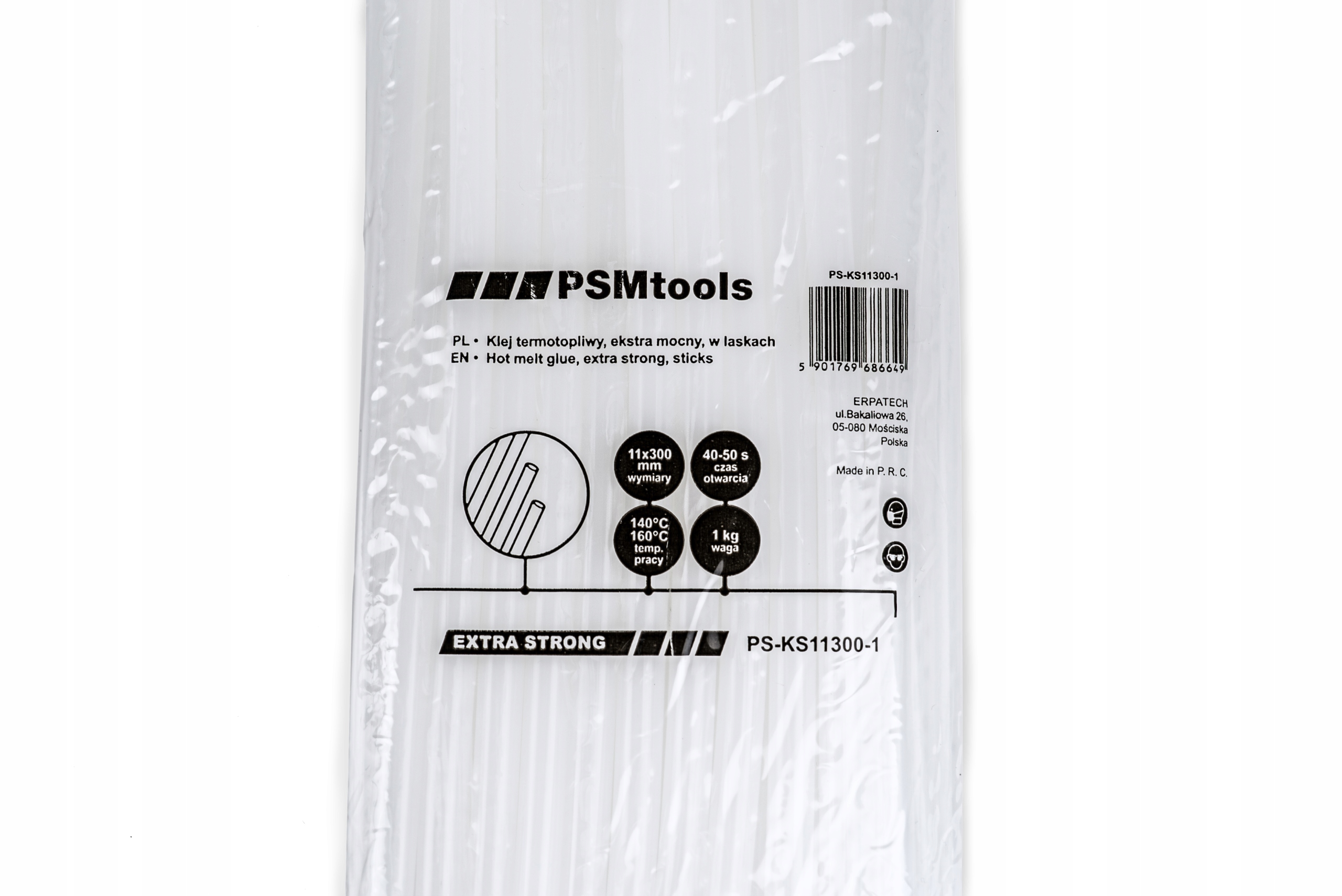 SUPER MOCNY KLEJ NA GORĄCO 11X300MM 35SZT 1KG Średnica 11 mm