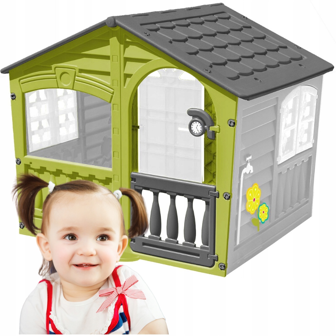 KOLOROWY DOMEK DO ZABAWY DLA DZIECI DO OGRODU ZIELONY Stan opakowania oryginalne