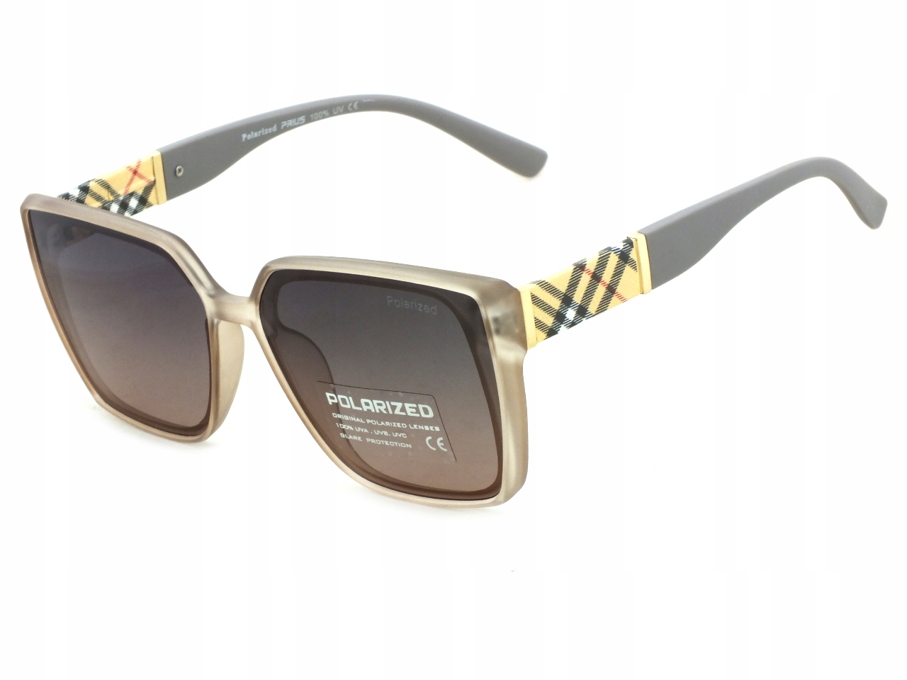 Okulary dla kobiet słoneczne Filtr UV400 Polarized beżowe Muchy