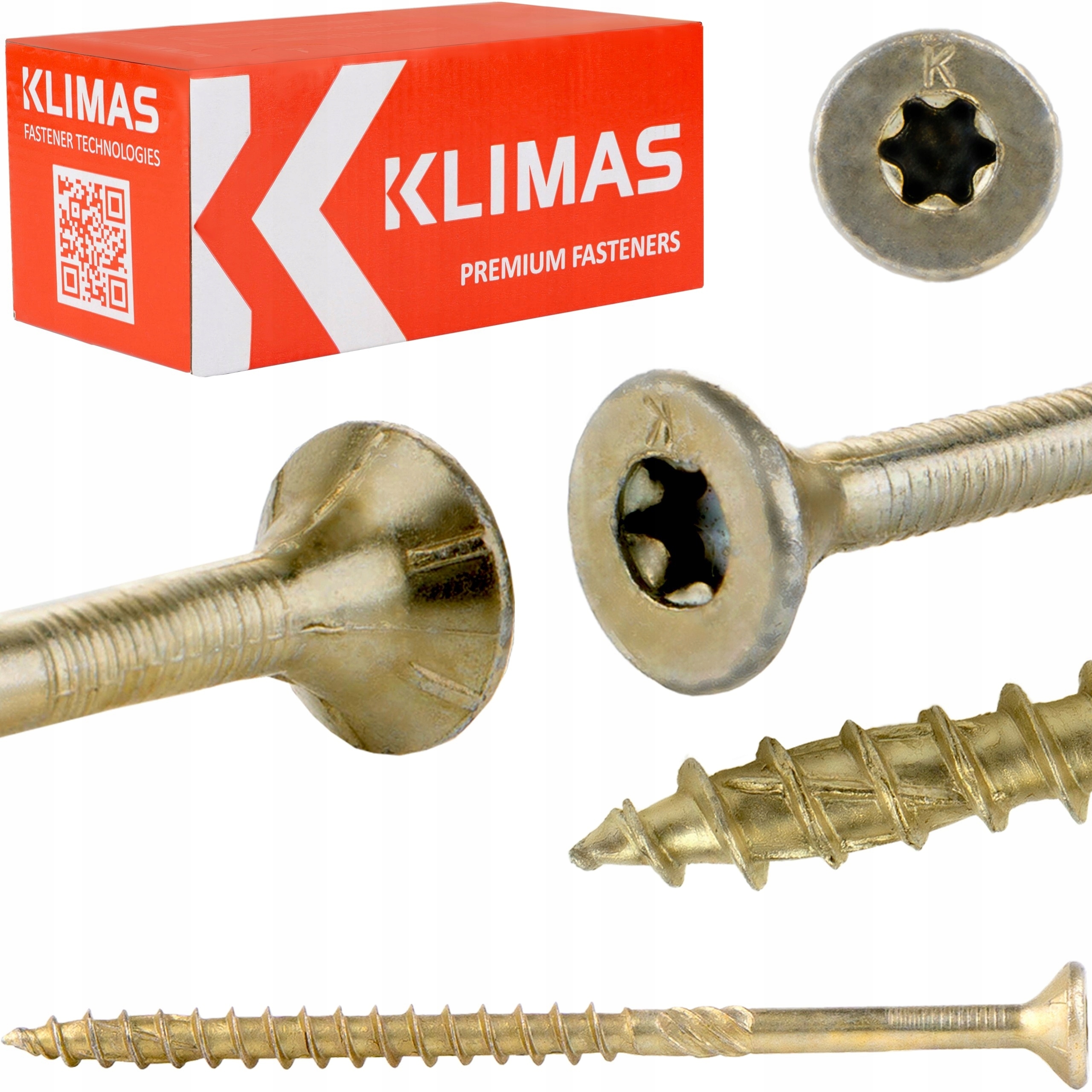 Tesařské Vruty Kuželové 6x200mm Zásuvka Torx 100 Ks Klimas Na Dřevo