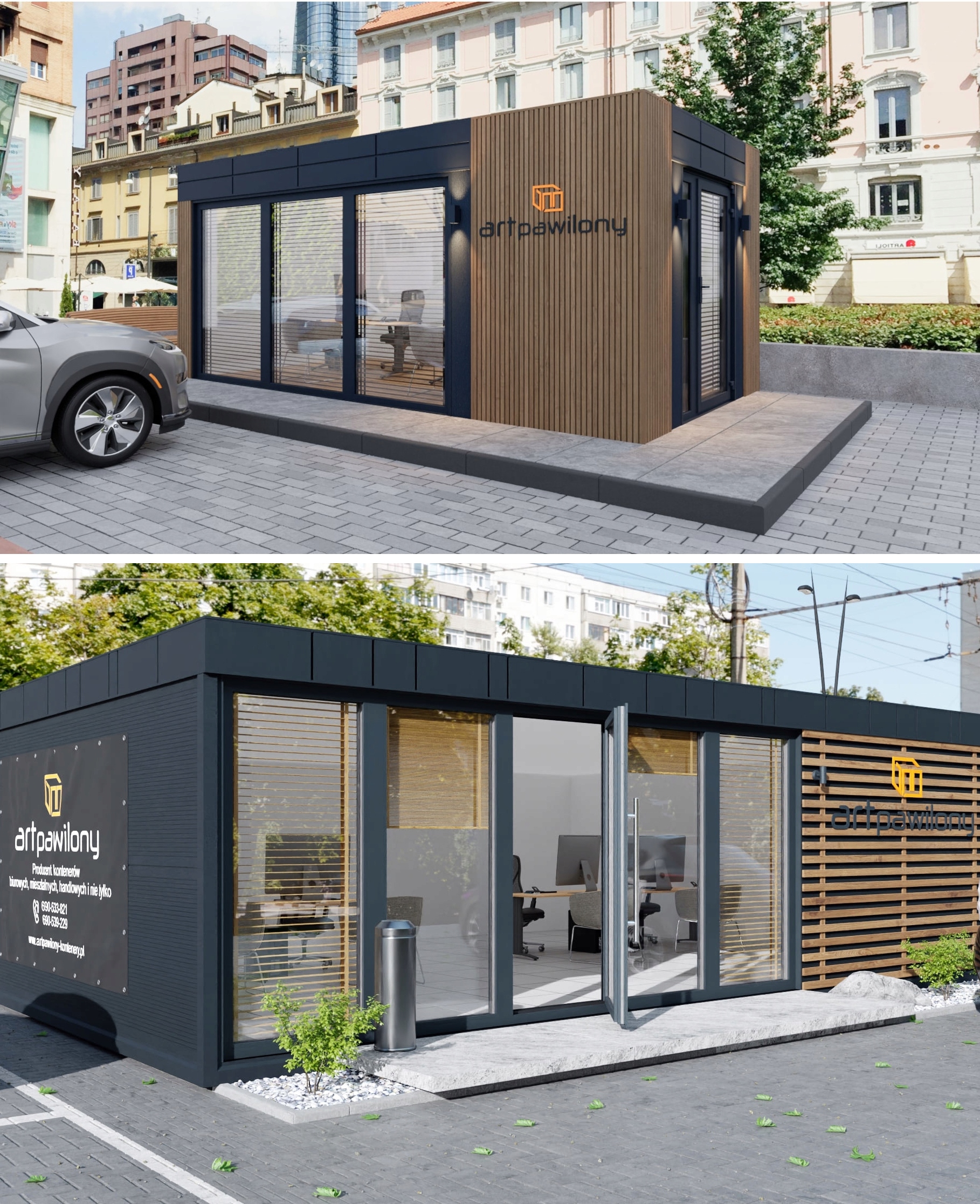 Wynajem Kontener Biurowy Pawilon Handlowy 3x7 Usługowy Mieszkalny Szerokość 7 m