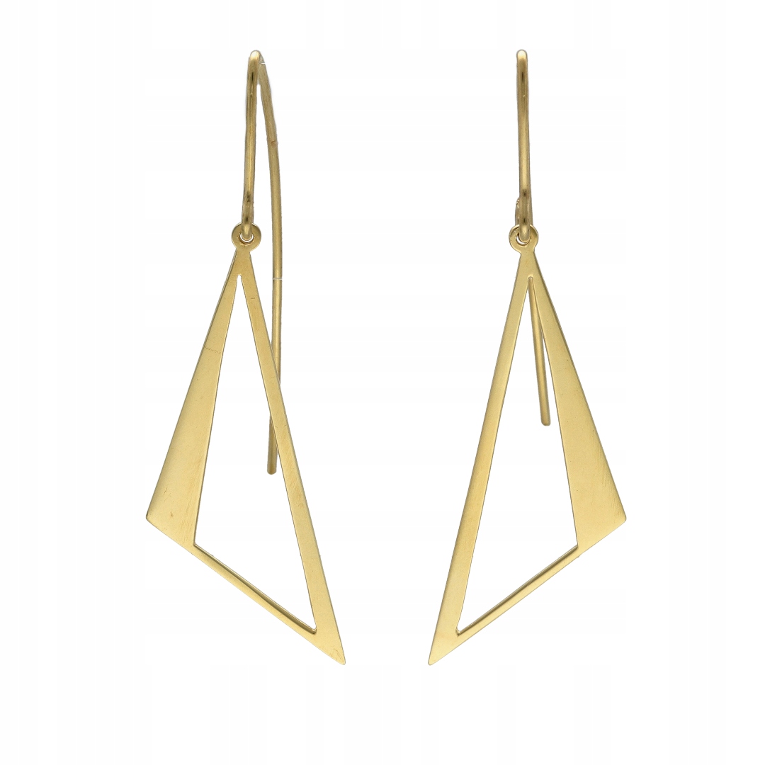Náušnice trojúhelníky stříbro pozlacené