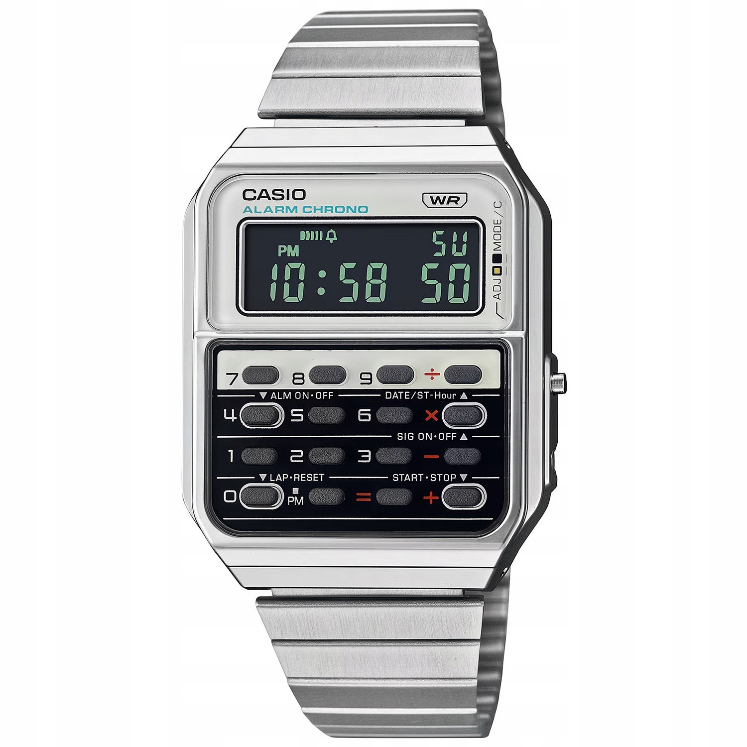 Hodinky Casio Vintage CA-500WE-7BEF stříbrný náramek