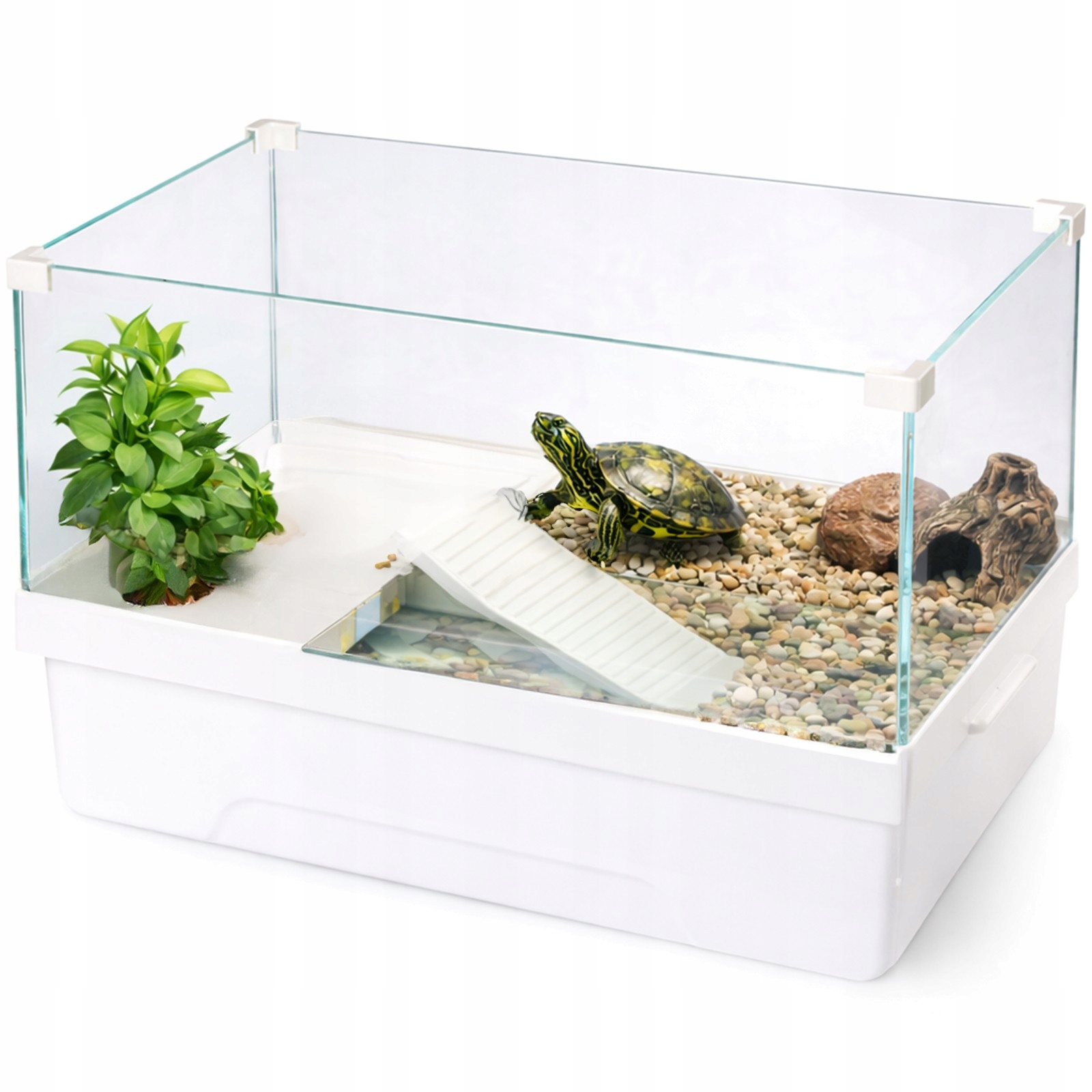 Nowoczesne Akwaterrarium Dla Żółwia Z Wyspą Filtrem Pompą Wodny Raj