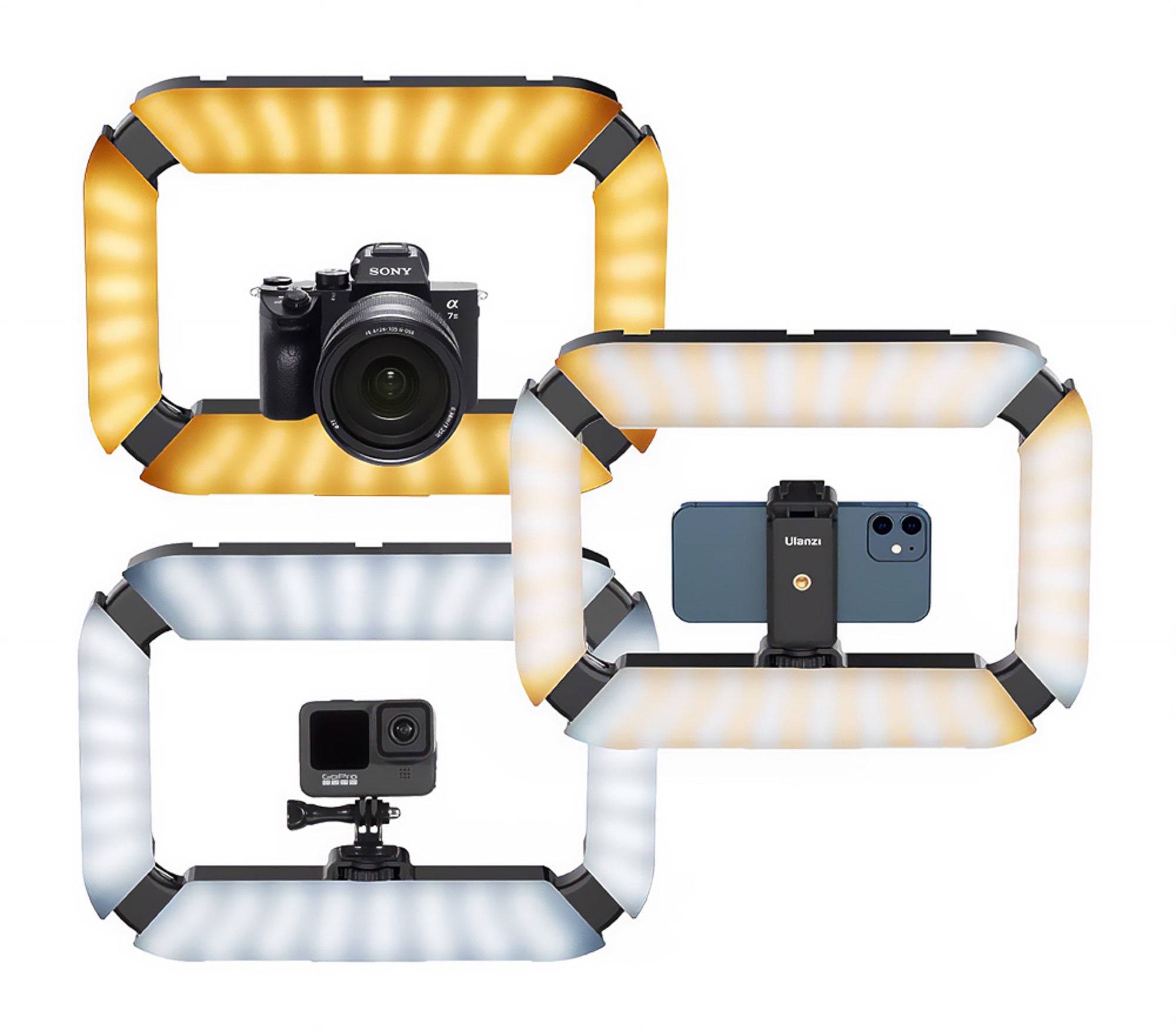 Lampa Led Ulanzi U200 Z Adapterem Do Smartfona Kamery Mikrofonu 2500K-8500K