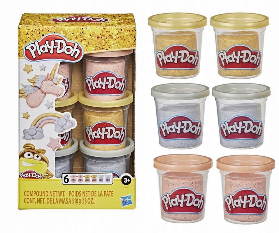 

Play Doh Ciastolina Metaliczna Z Brokatem 6 Tub