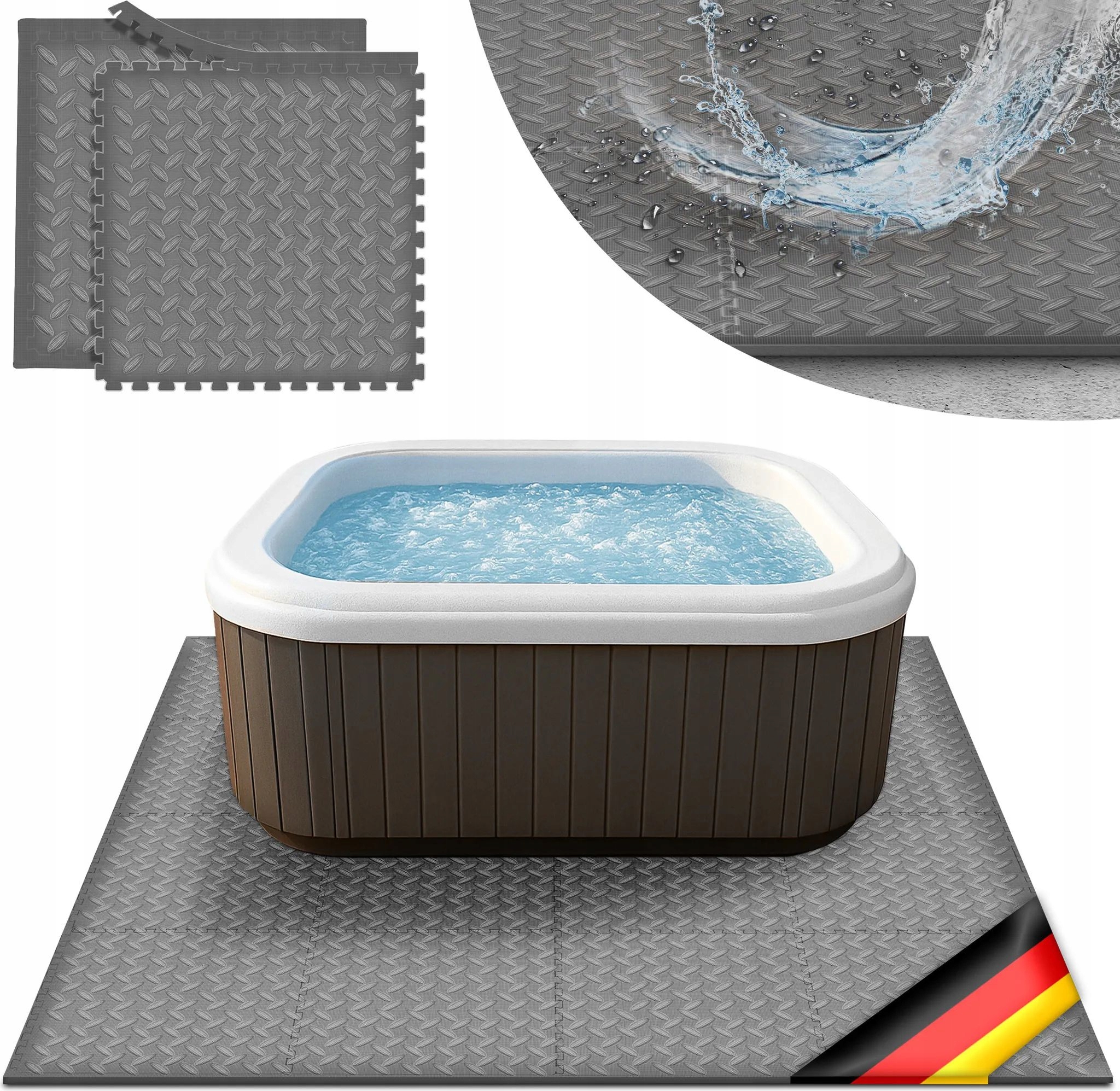 Podložka Pod Bazén Jaccuzi podlahová rohož 200x200 šedej farby tillvex