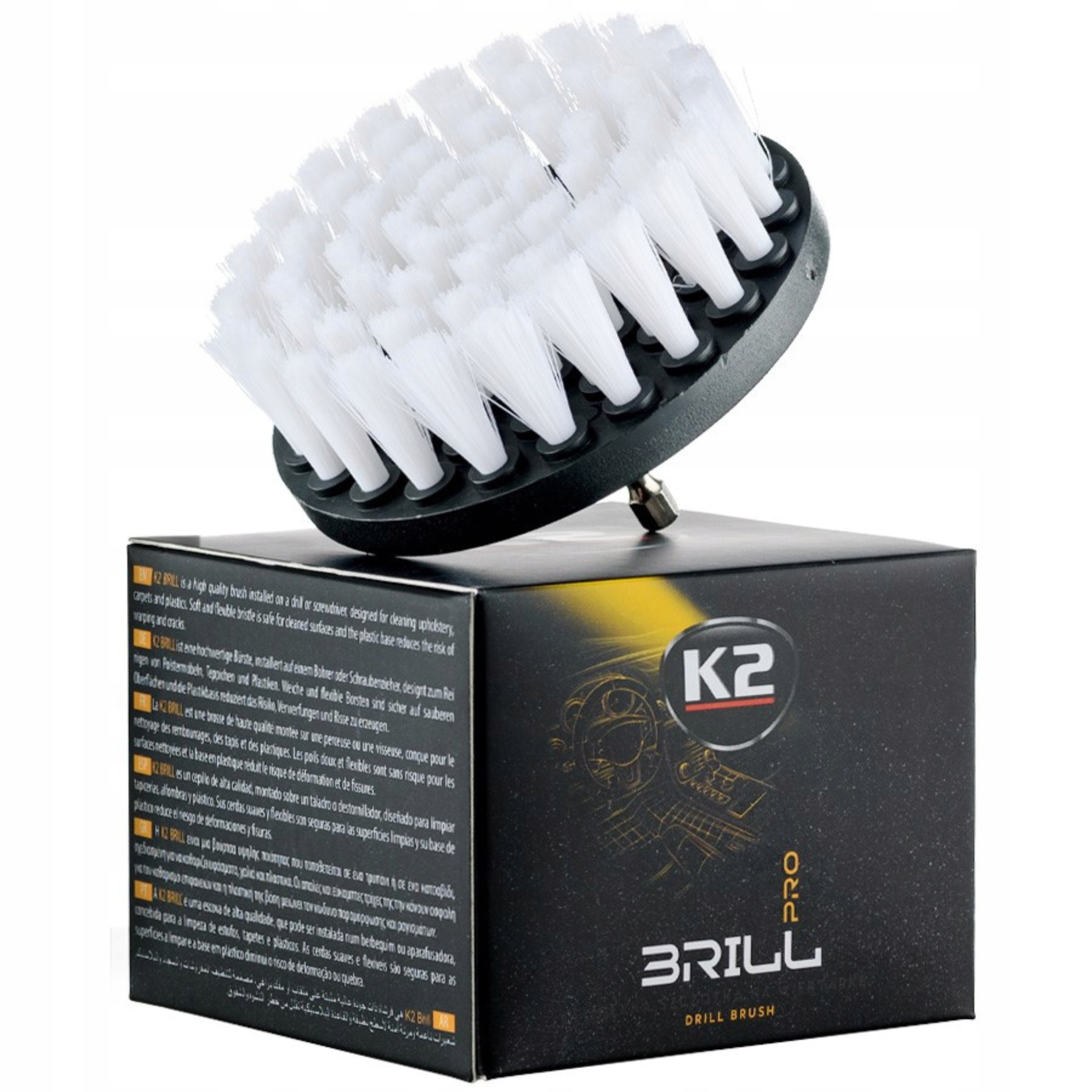 Szczotka do prania tapicerki kanapy dywanu na wiertarkę wkrętarkę K2 Brill