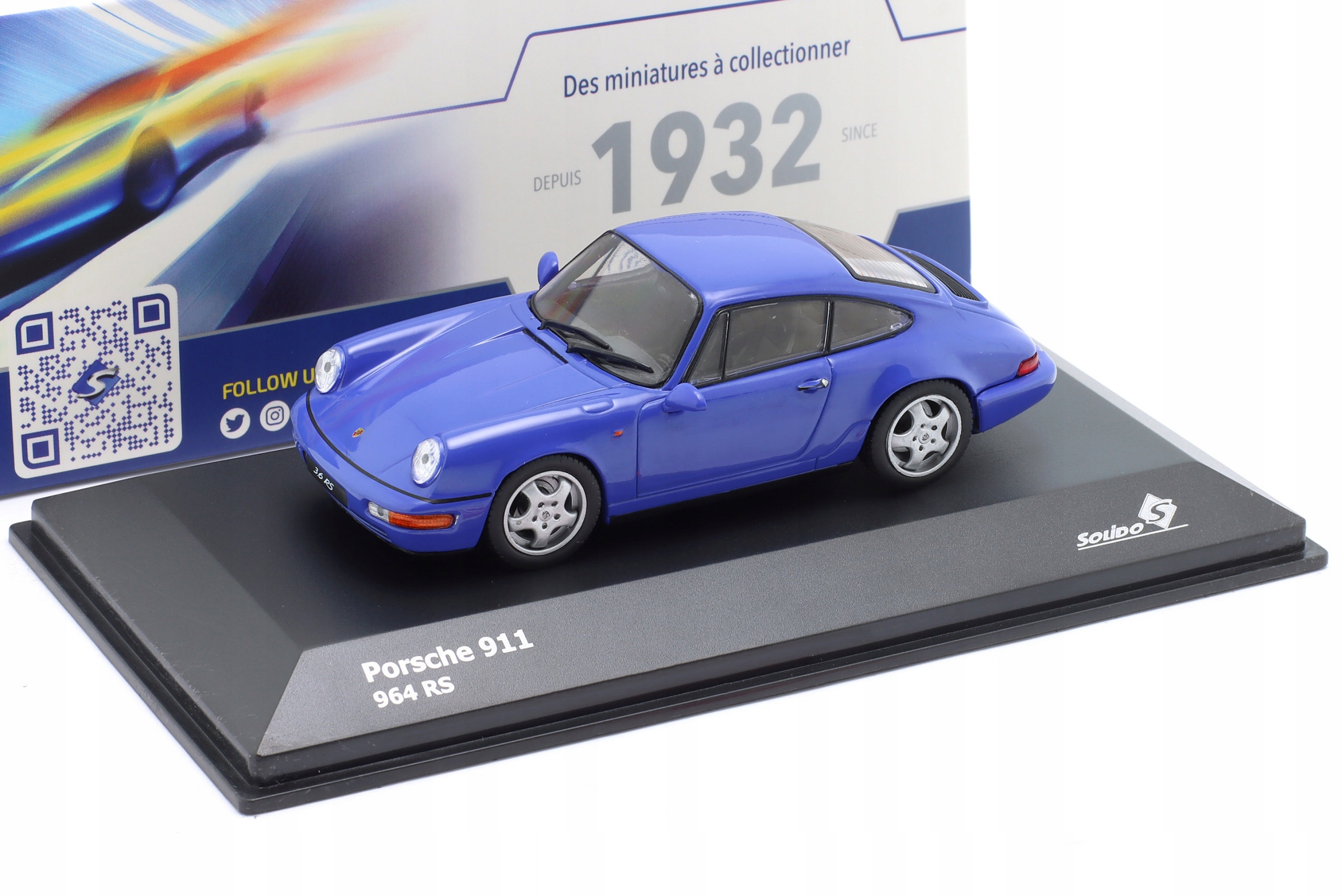 Solido Porsche 911 (964) Carrera Rs 1992 námořní modrá 1:43