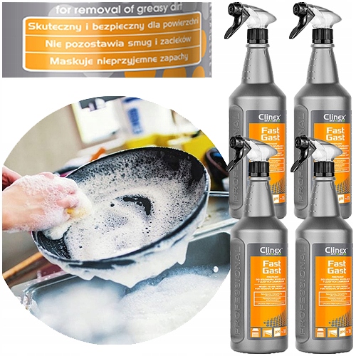 CLINEX FAST GAST 1L ÉGÉSI OLAJ ZSÍROS SZENNYEZŐDÉSEK ELLENI SZER - 4 db