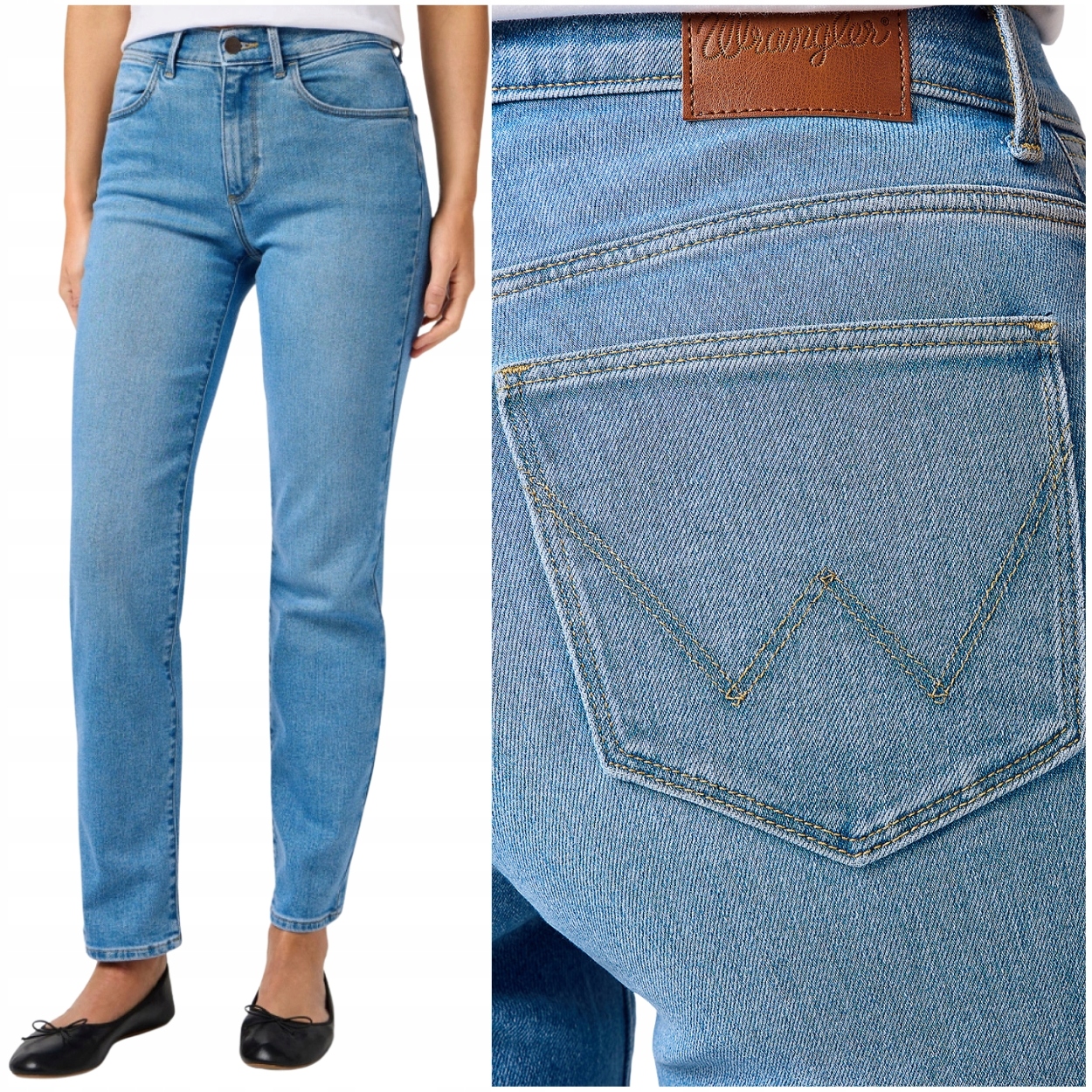 Wrangler Straight Coastal vysoké jednoduché dámské džínové kalhoty W29 L32