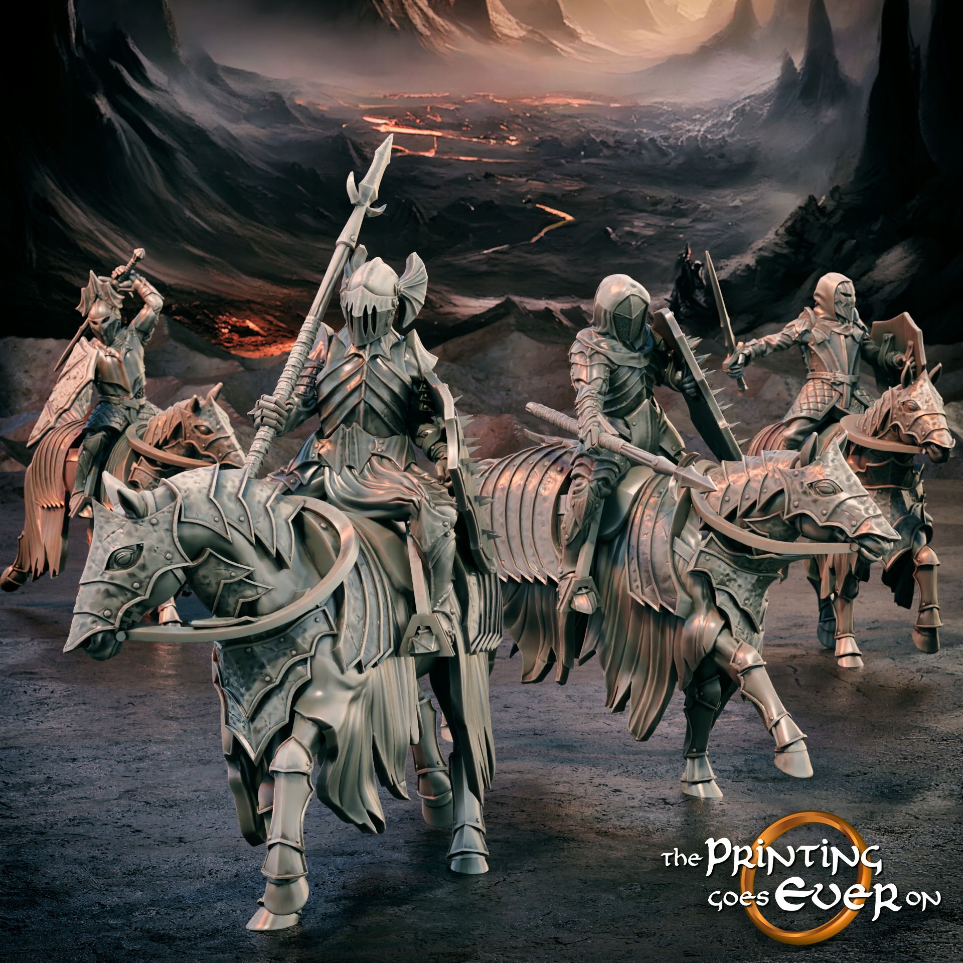 Shadow Knights Mounted x4 The Printing Goes Ever O