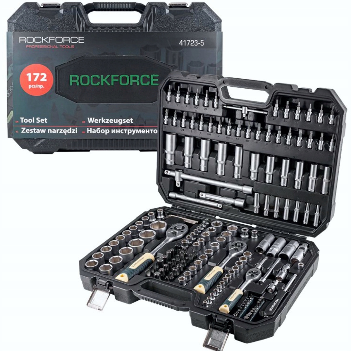 Sada náradia nástrčné kľúče 1/4 kufrík 172 ks Rockforce