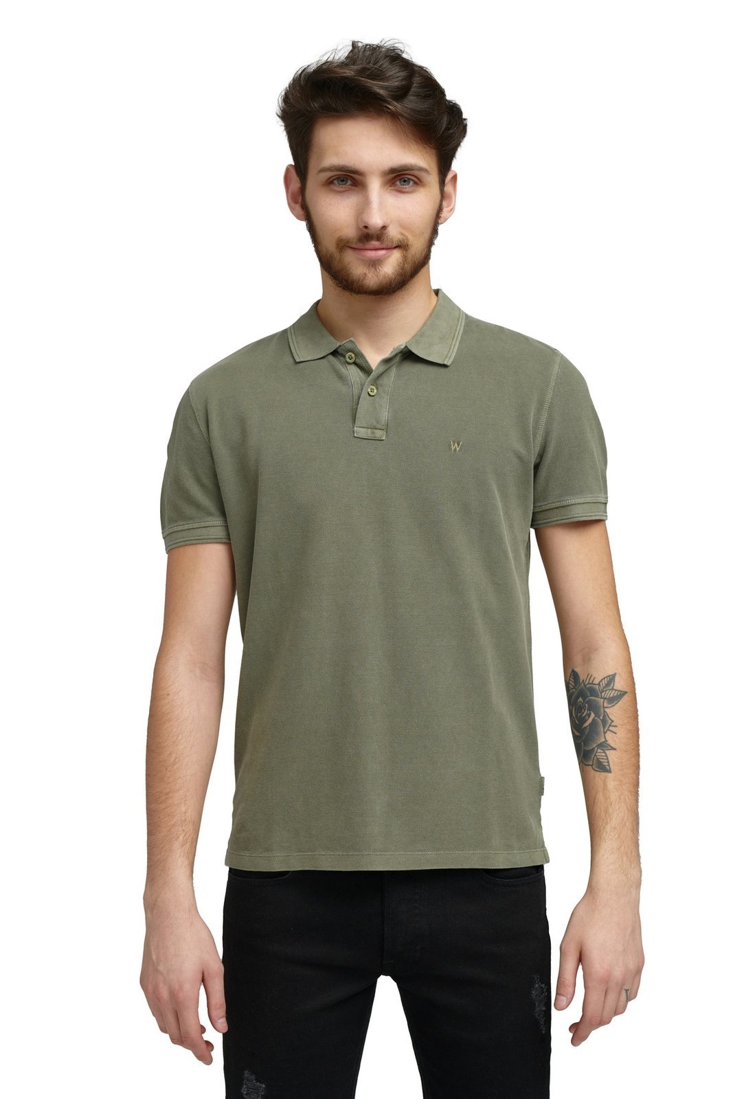 

Wrangler Ss Overdye Polo Dusty Olive W7F4KQX45 M