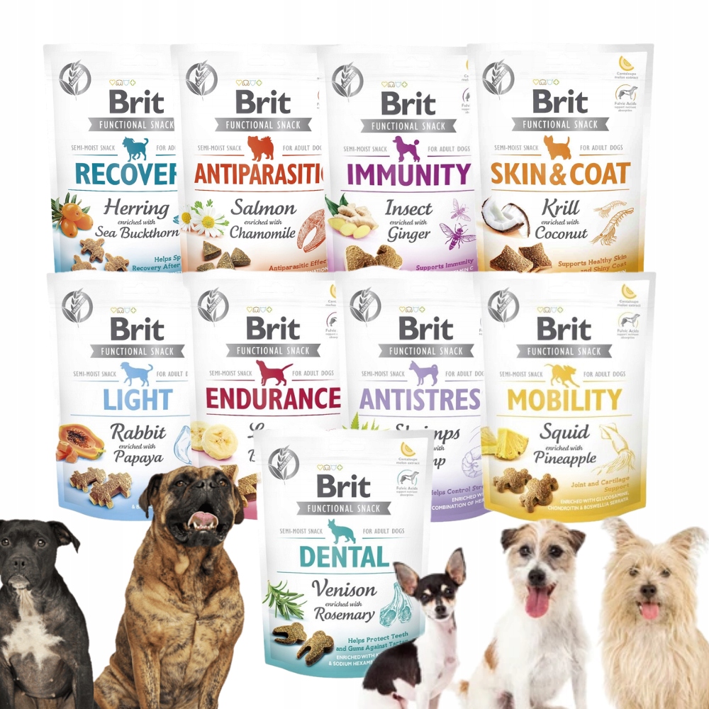 Pochoutky pro psa Brit Care Functional Snack Mix Sada 150 g* 9 ks