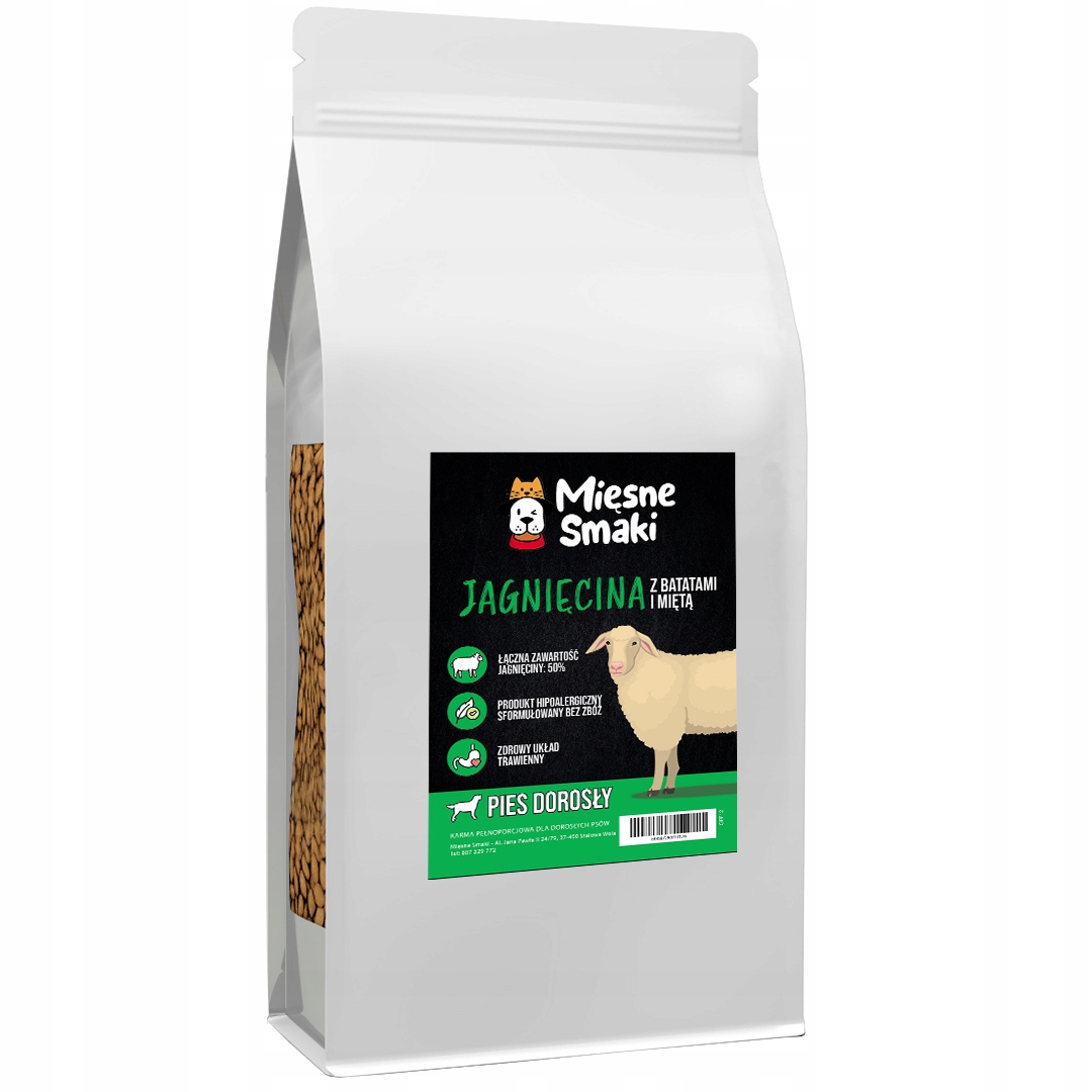 Levně Bezobilné Krmivo Pro Psy S Mięsne Smaki, Jehněčí Maso 50%, 6 Kg
