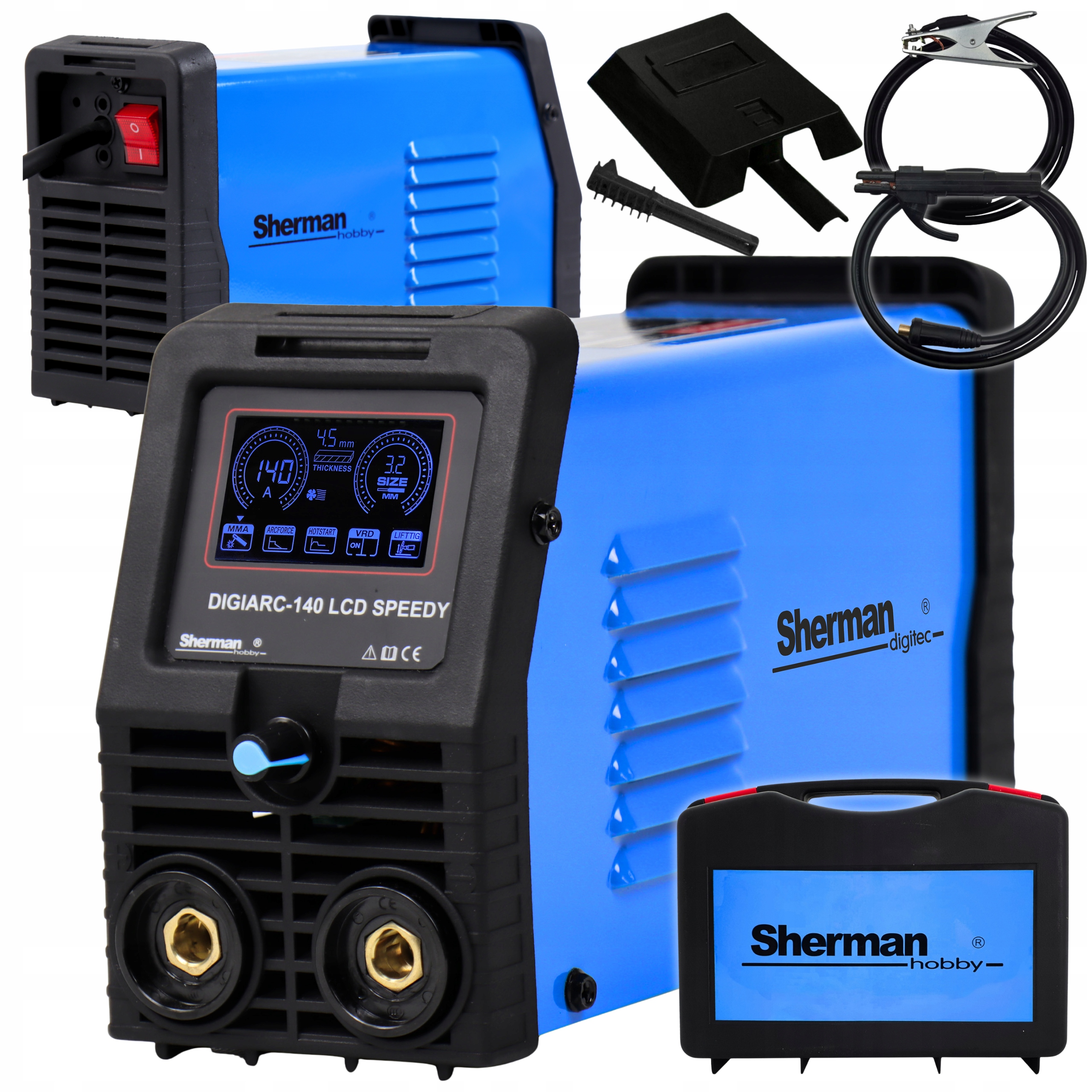 MOCNA SPAWARKA INWERTOROWA IGBT 140A 230V MMA TIG LCD ARC FORCE 140A