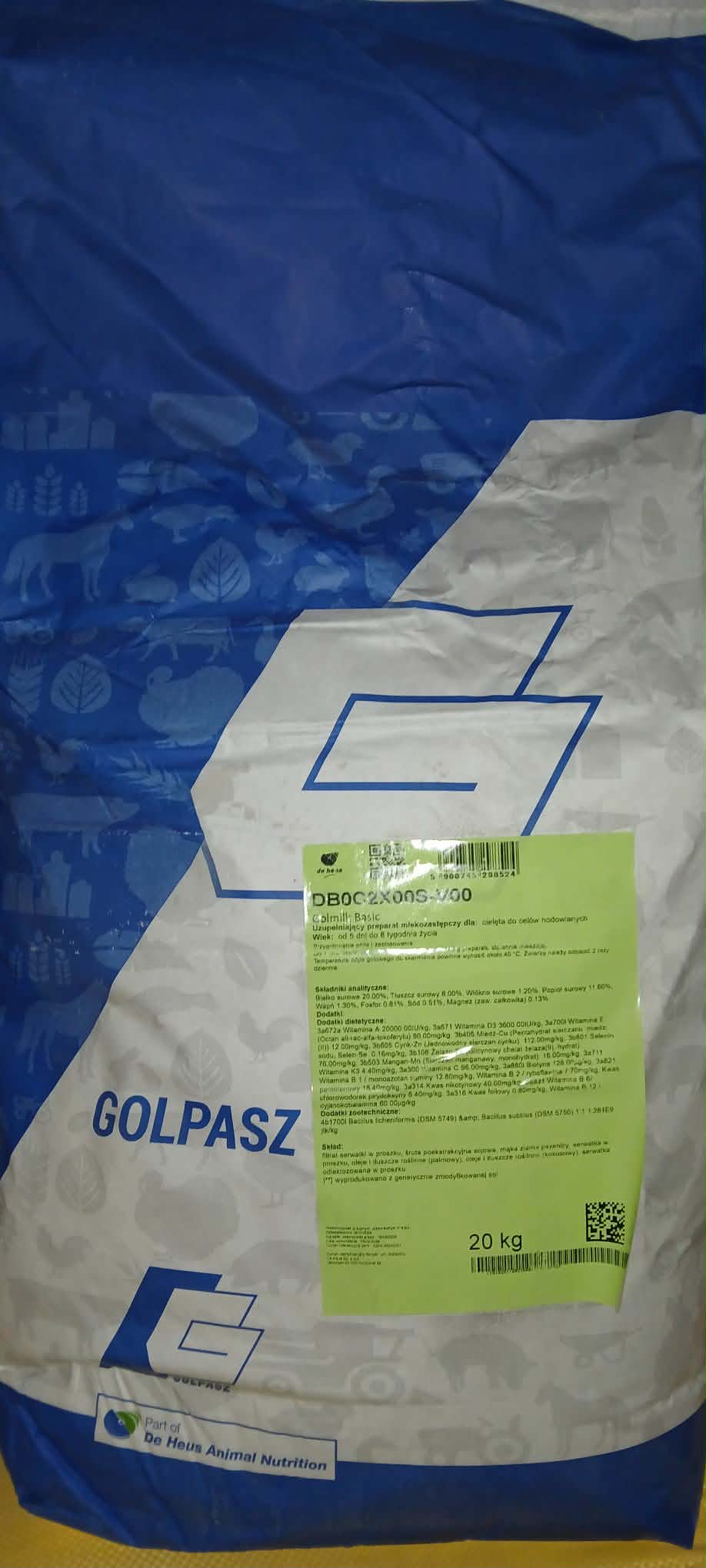 Mleko dla cieląt De Heus Golmilk Basic 20 kg