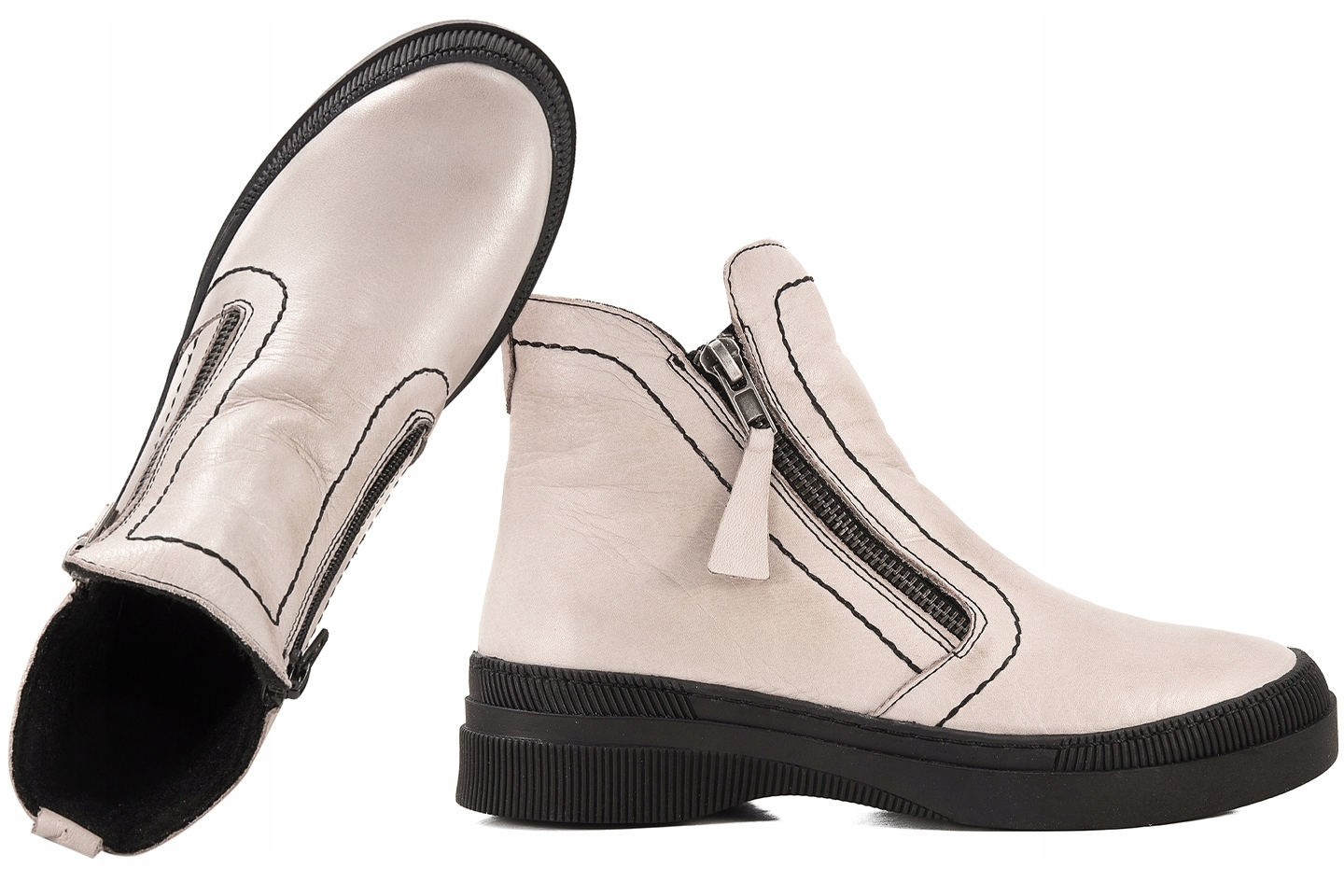 La Azaria 3702 Kotníkové Boty Boty Zateplené Kozačky Zimní Kůže béžová Béžová 37