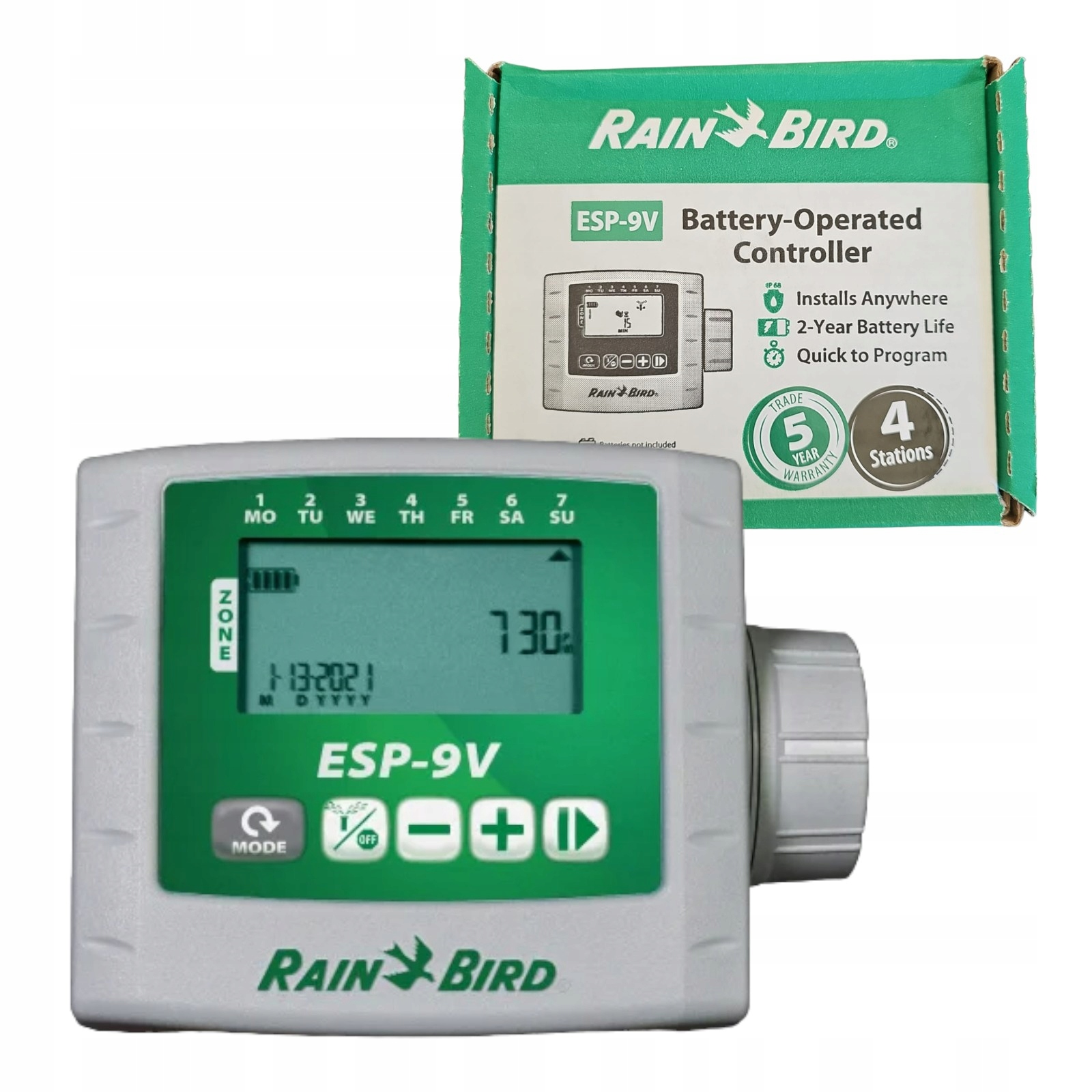 Rain Bird Sterownik Zewnętrzny Bateryjny 4 Sekcje Wodoodporny IP68