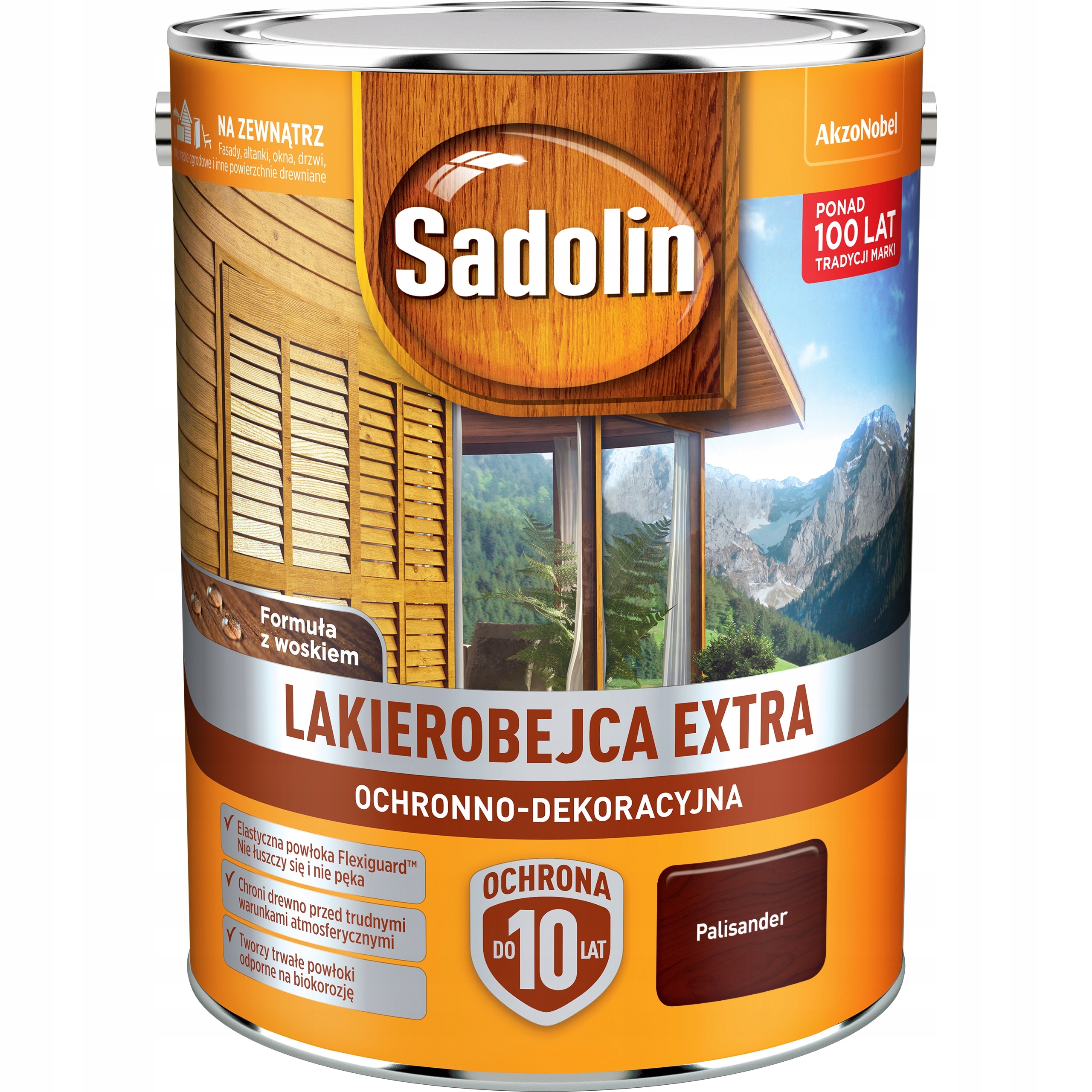 SADOLIN EXTRA LAKIEROBEJCA 5L Palisander+PĘDZEL GRATIS