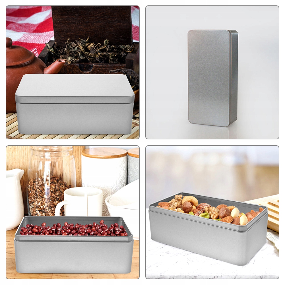 Duży blaszany pojemnik z blachy białej. Metalowe wieczka do puszek Rodzaj inna skrzynka