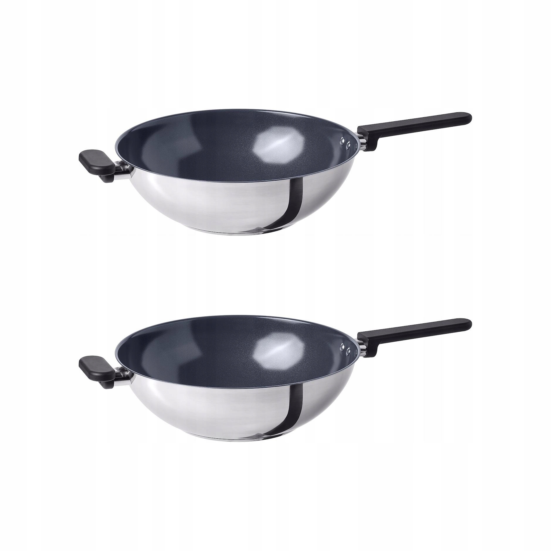2 ks Wok Middagsmat 32 cm nerezová ocel, nepřilnavý povrch