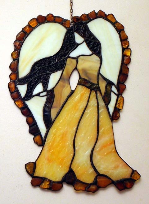 Vitráž Anděl s jantarem