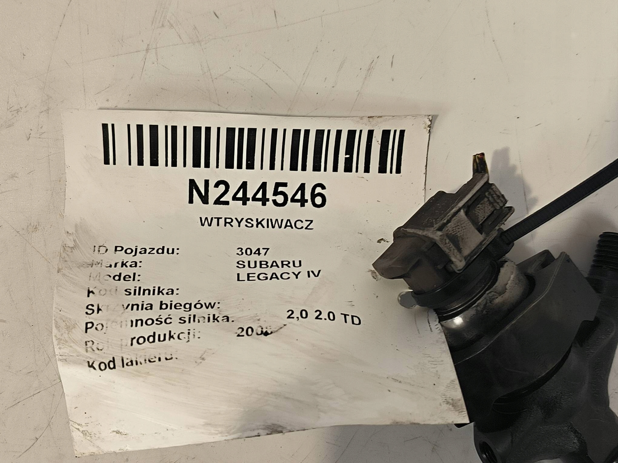 injector 16613AA020 SUBARU LEGACY IV