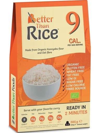5 x Better Than Foods Těstoviny (konjac typu noodle ve tvaru rýže) bio 385 g