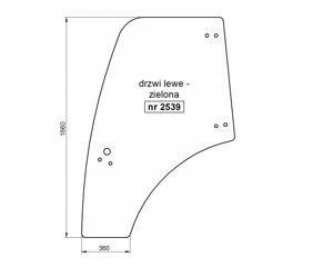 1 - стекло Ursus 8014h, 9014H, 10014h левая дверь