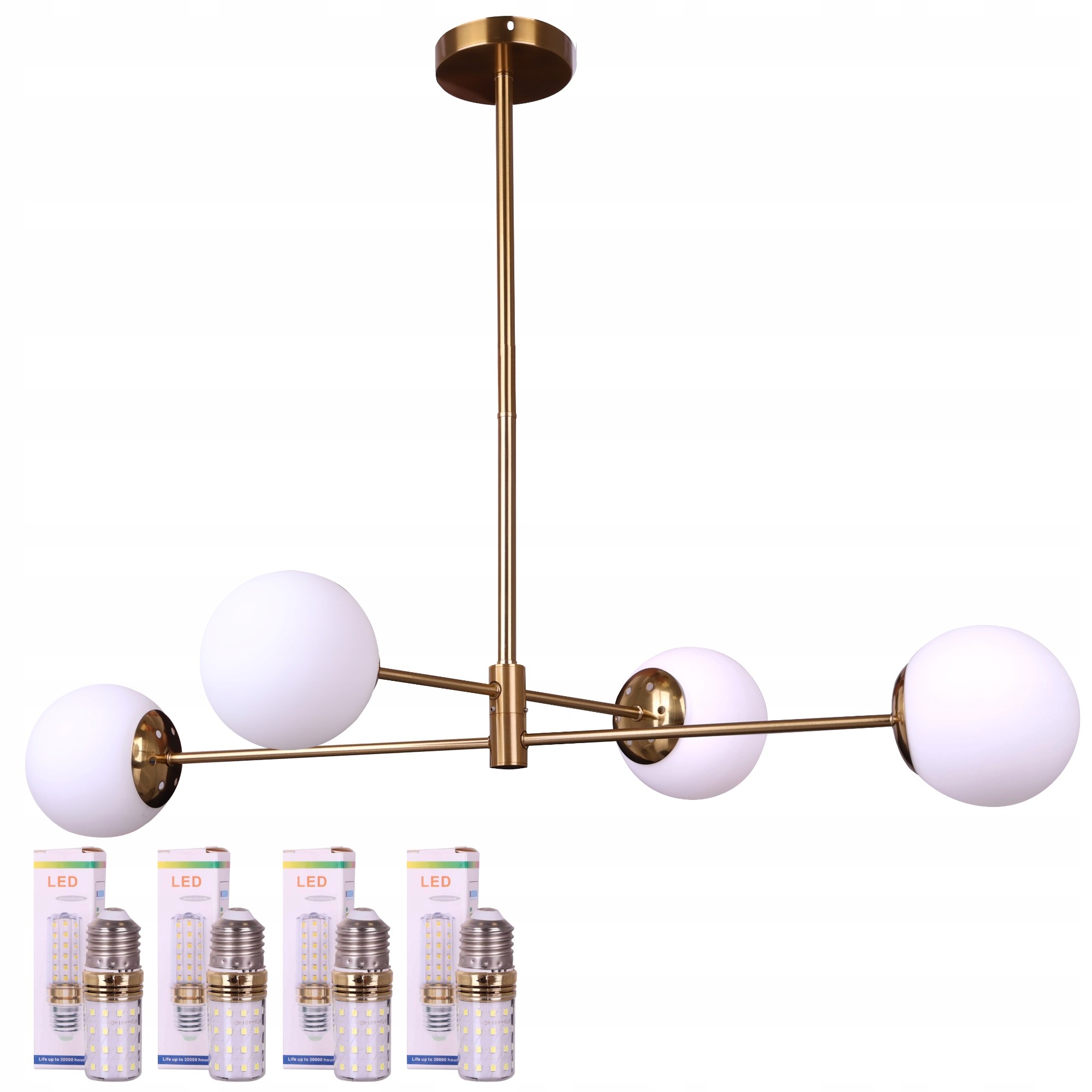 Moderní Designová Závěsná Led Lampa Zlatá Dárek Žárovky