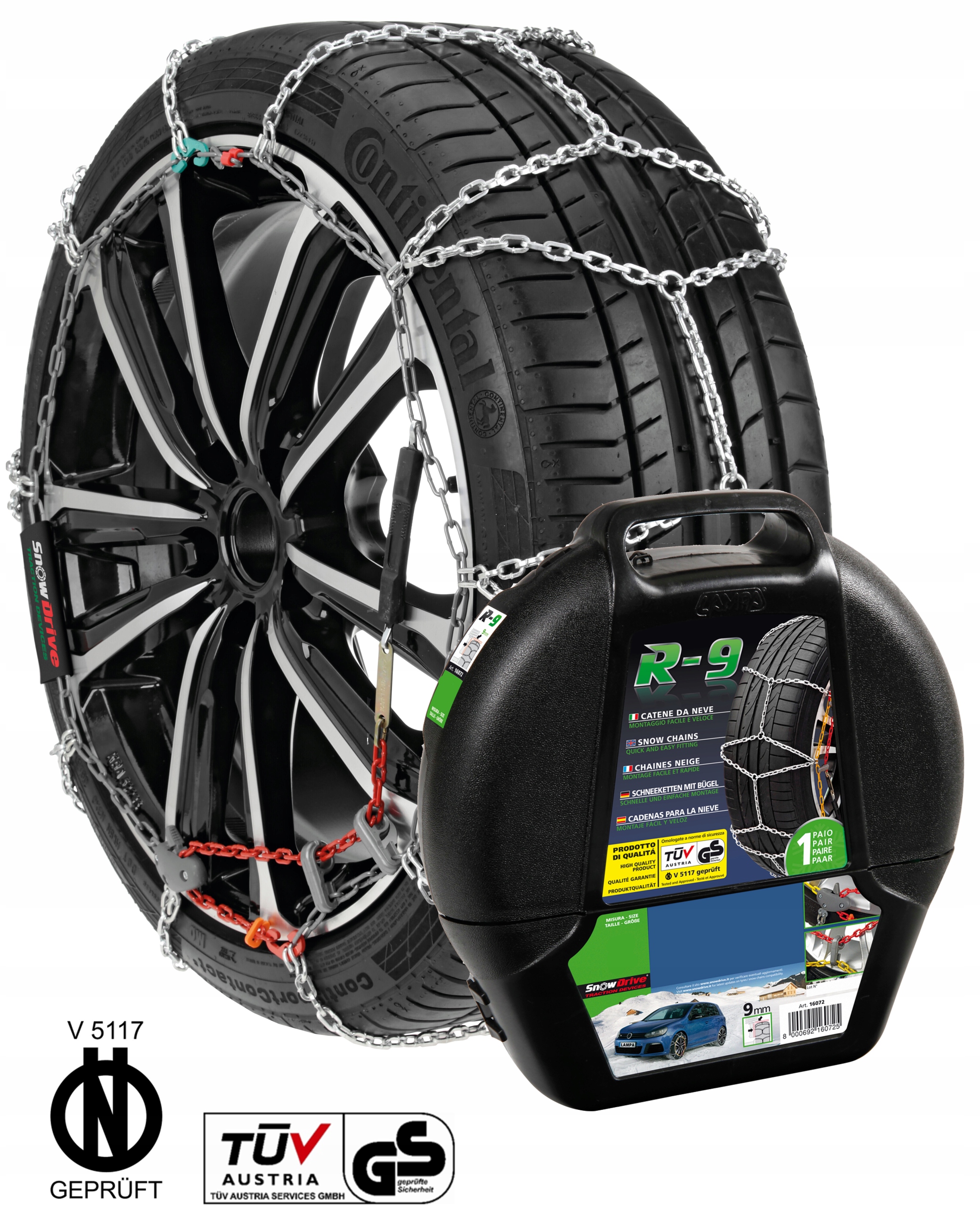 

Łańcuchy śniegowe R9 195/70 R15 205/55 R16