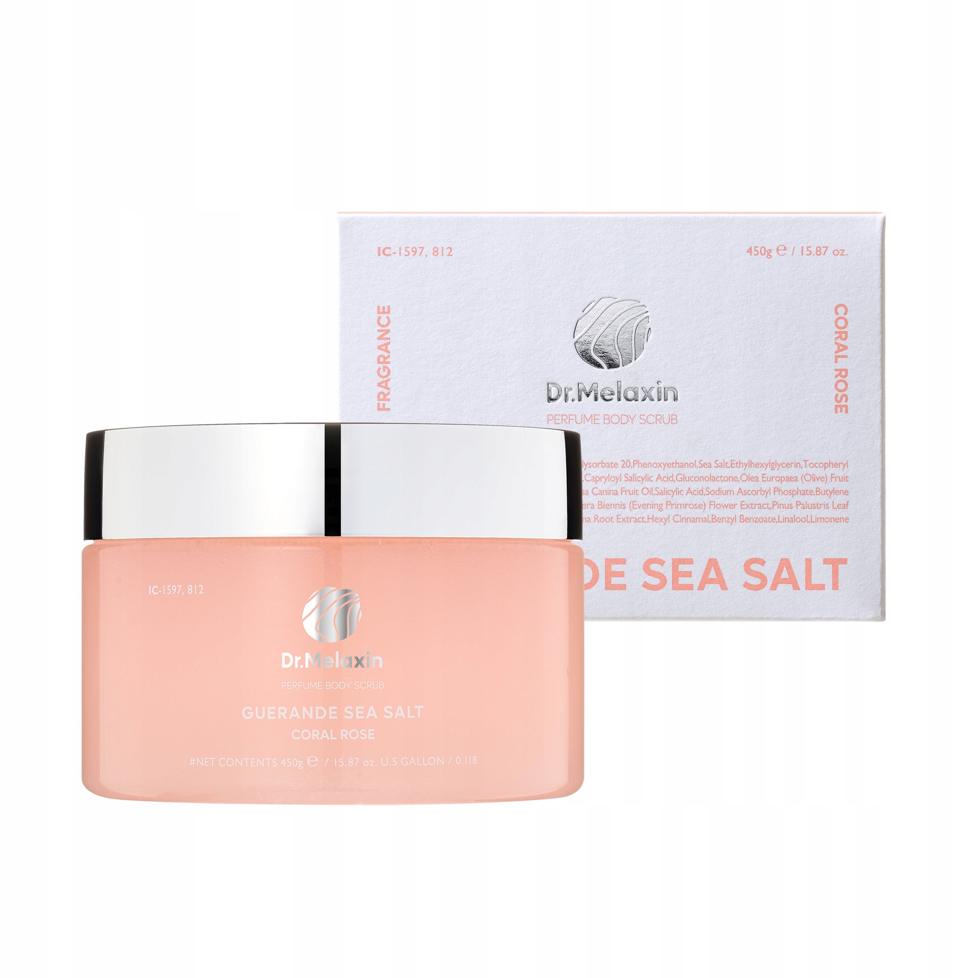 Dr.melaxin Parfémovaný solný tělový peeling Coral Rose 450 g