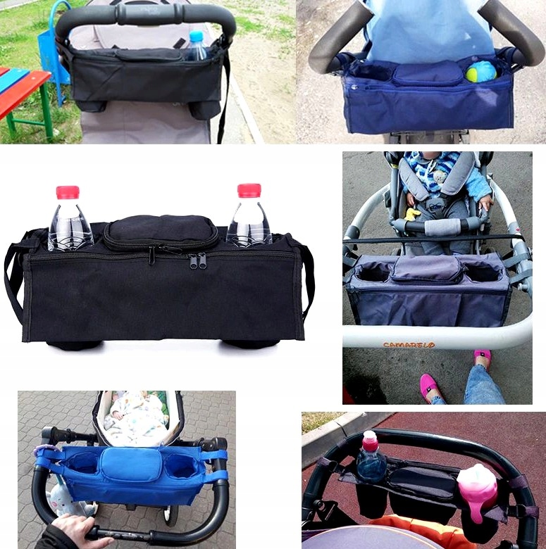 Torba Organizer do wózka na butelki dla mamy taty Wzór dominujący bez wzoru