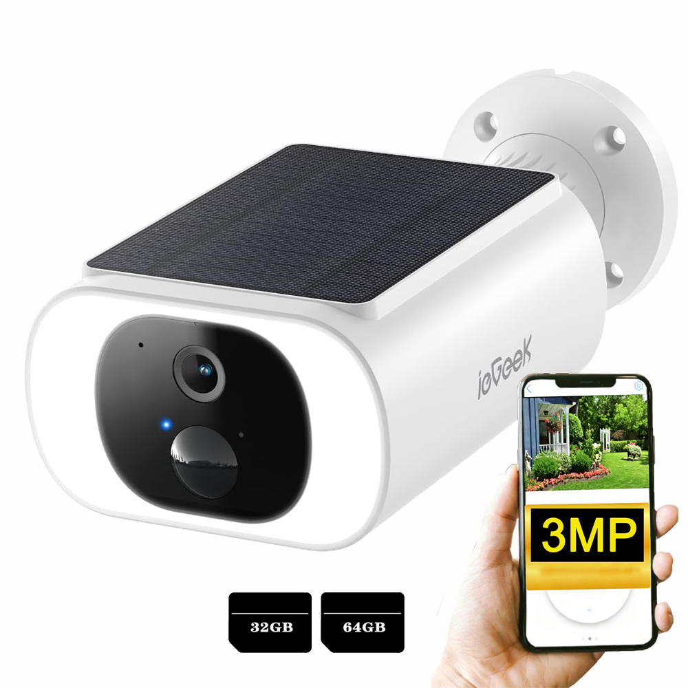 Wifi Ip Kamera Vnitřní Venkovní 3MPX Detekce Alarmu s paměťovou kartou