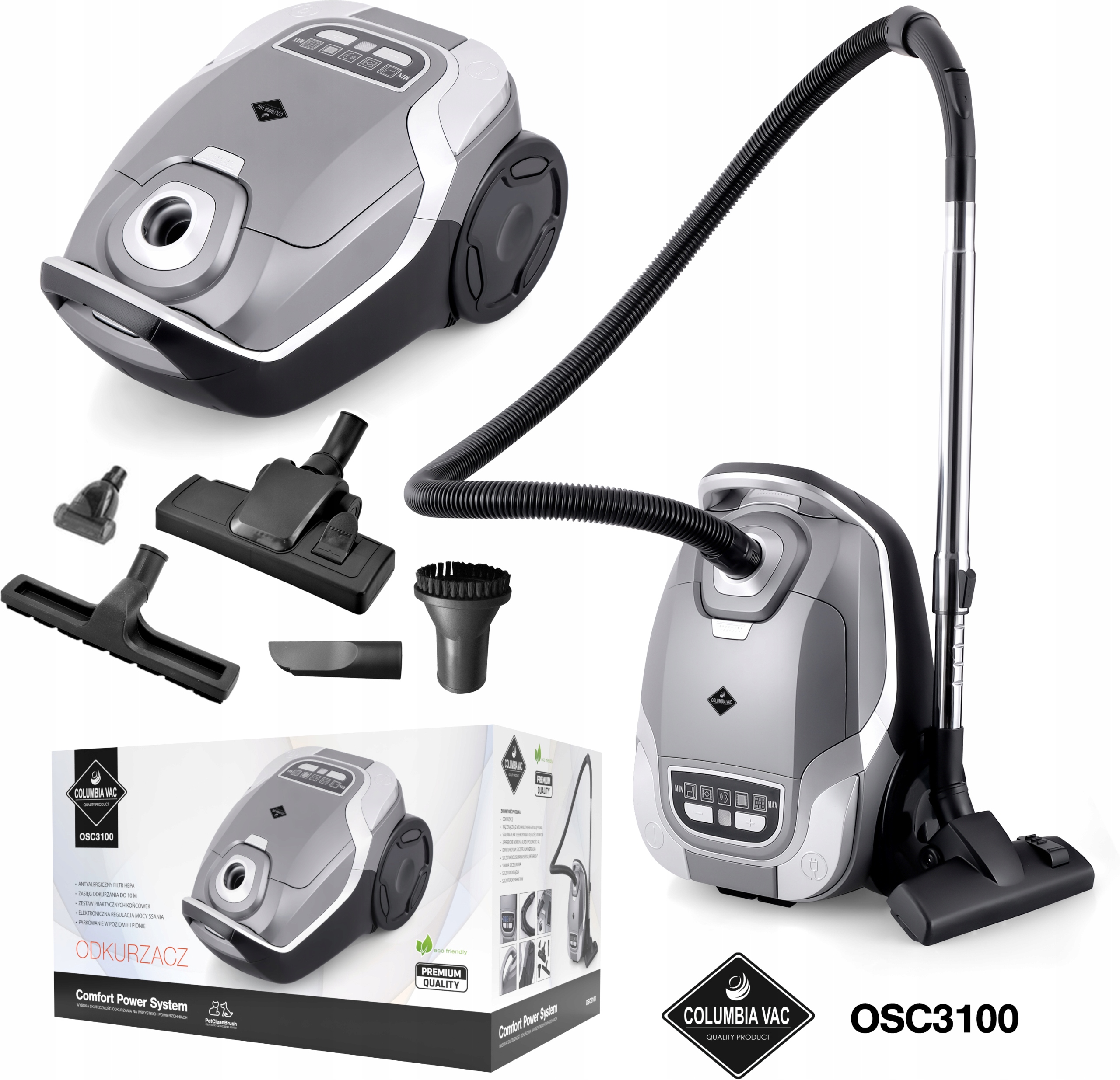 Columbia Vac OSC3100 800W Mini turboszczotka Ssawka do podłóg twardych